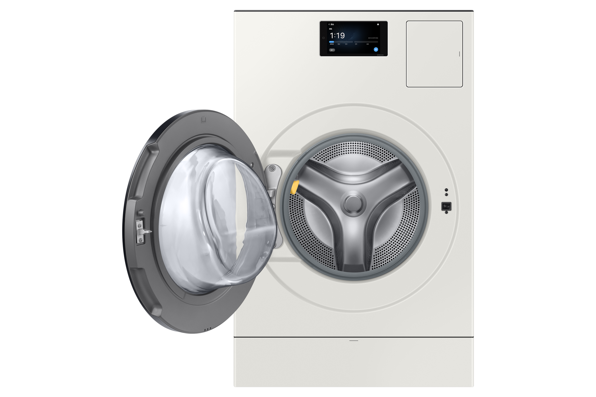 Bespoke AI 콤보 25/18kg (177.8mm LCD)+수납함 그레이지 콤보 도어 열림