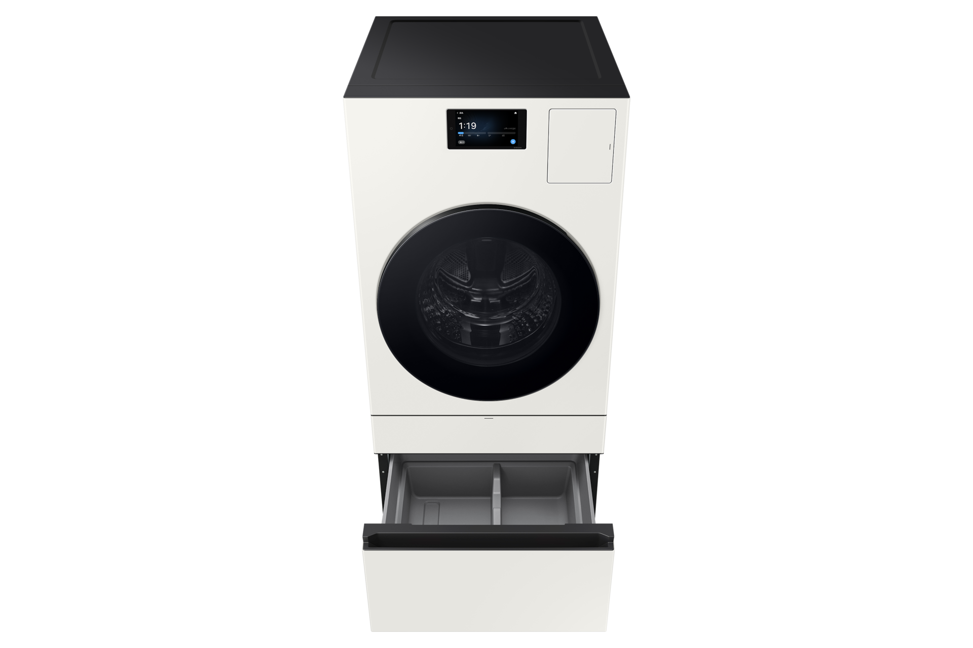 Bespoke AI 콤보 25/18kg (177.8mm LCD)+수납함 그레이지 수납함 열림