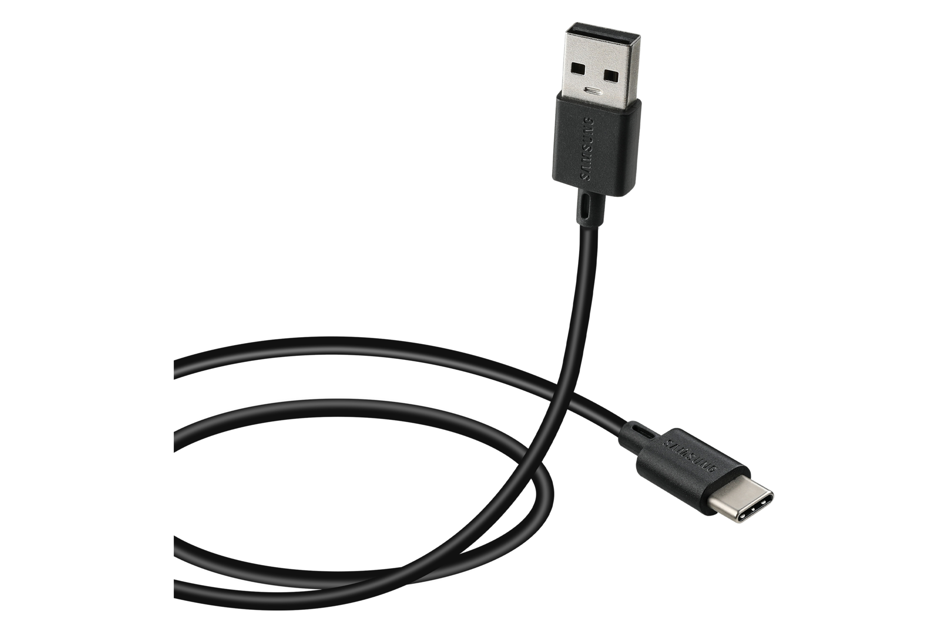 USB 2.0 A to Type-C 케이블의 긴 길이를 보여주는 이미지