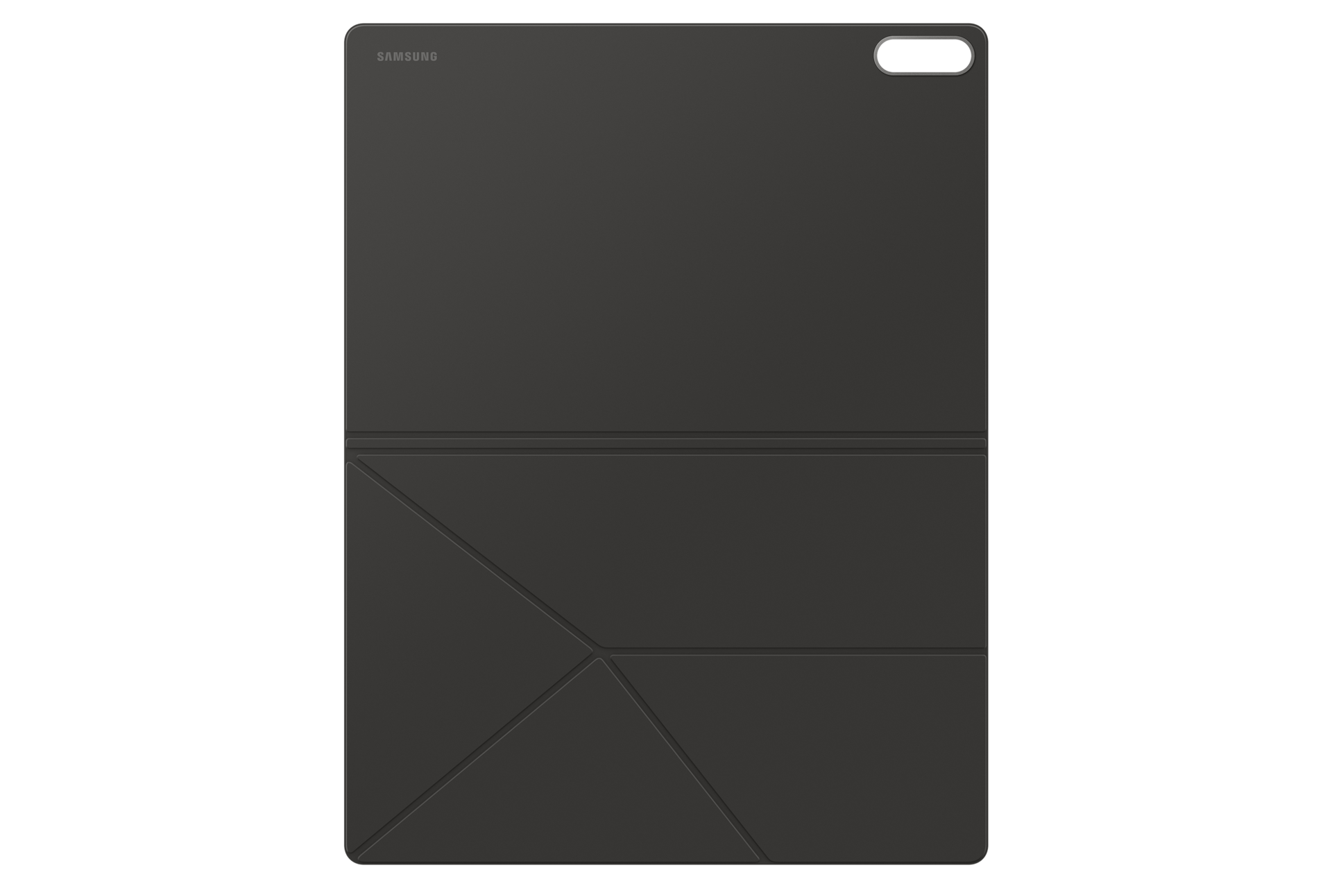 북커버 (갤럭시 탭 S11 울트라 전용) (블랙) 기기가 장착되지 않은채 덮개가 활짝 열린 후면 이미지