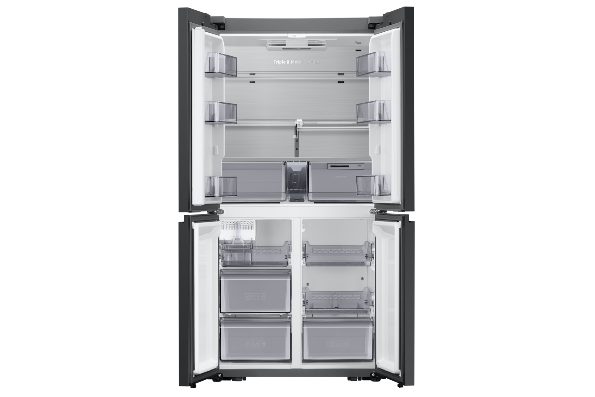 Bespoke 냉장고 4도어 키친핏 584L (UV탈취) 코타 화이트 내상컷