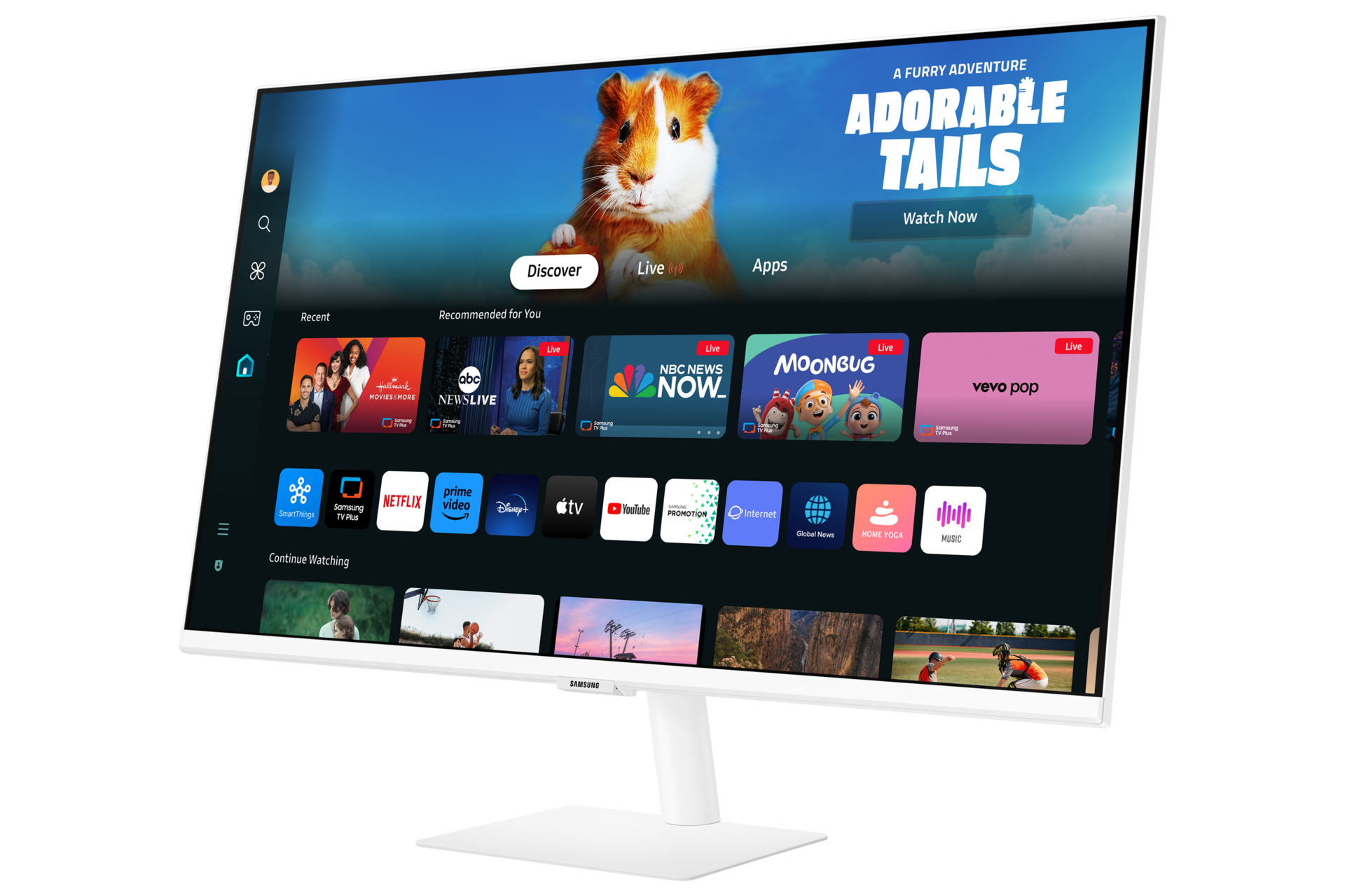 2024 스마트모니터 M5 M50D 화이트 (80.1 cm) 측면 왼쪽