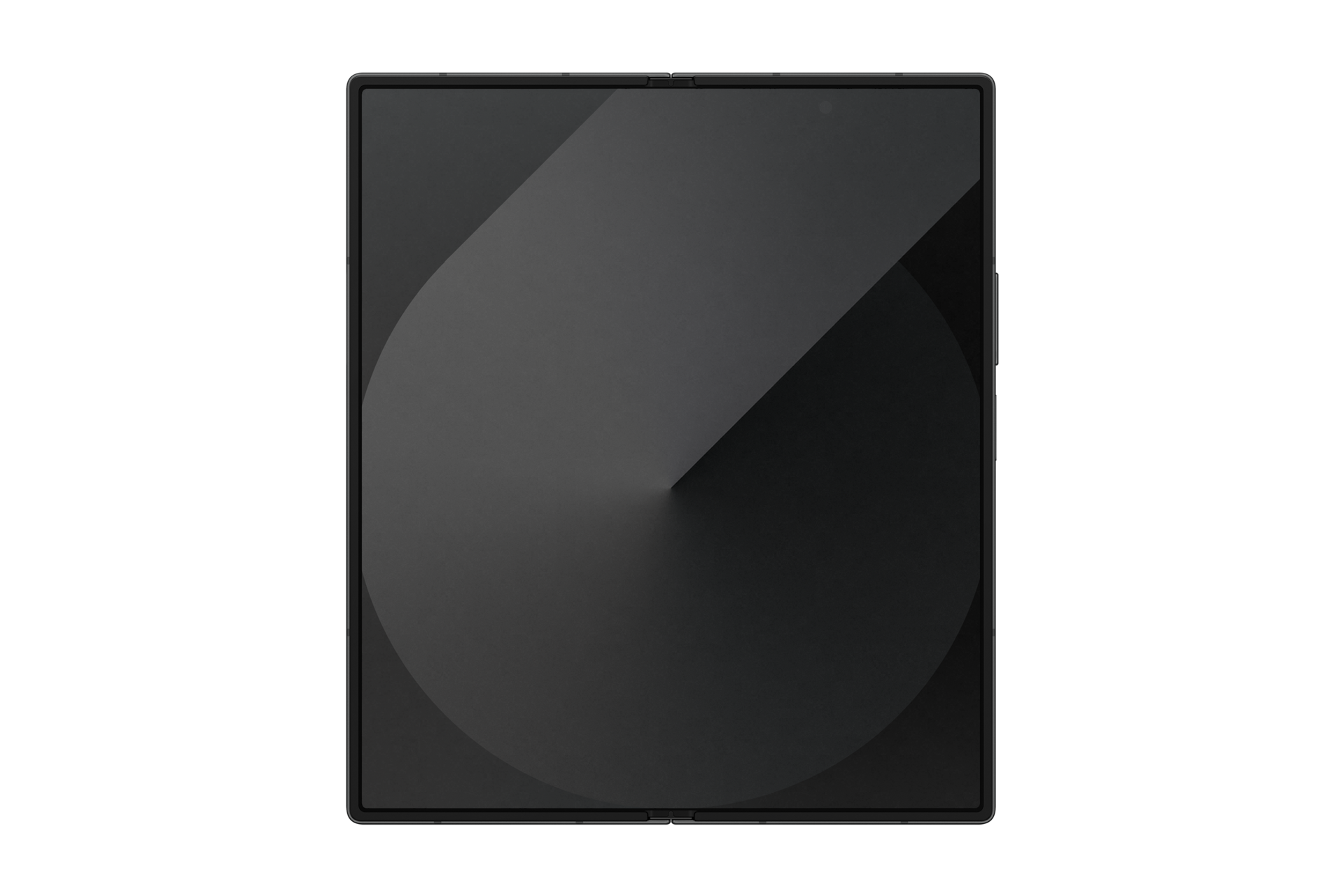 갤럭시 Z 폴드6 인증중고폰 자급제 (삼성닷컴/삼성 강남 전용컬러) 크래프티드 블랙 완전히 펼쳐진 상태로 메인디스플레이가 보이는 정면 