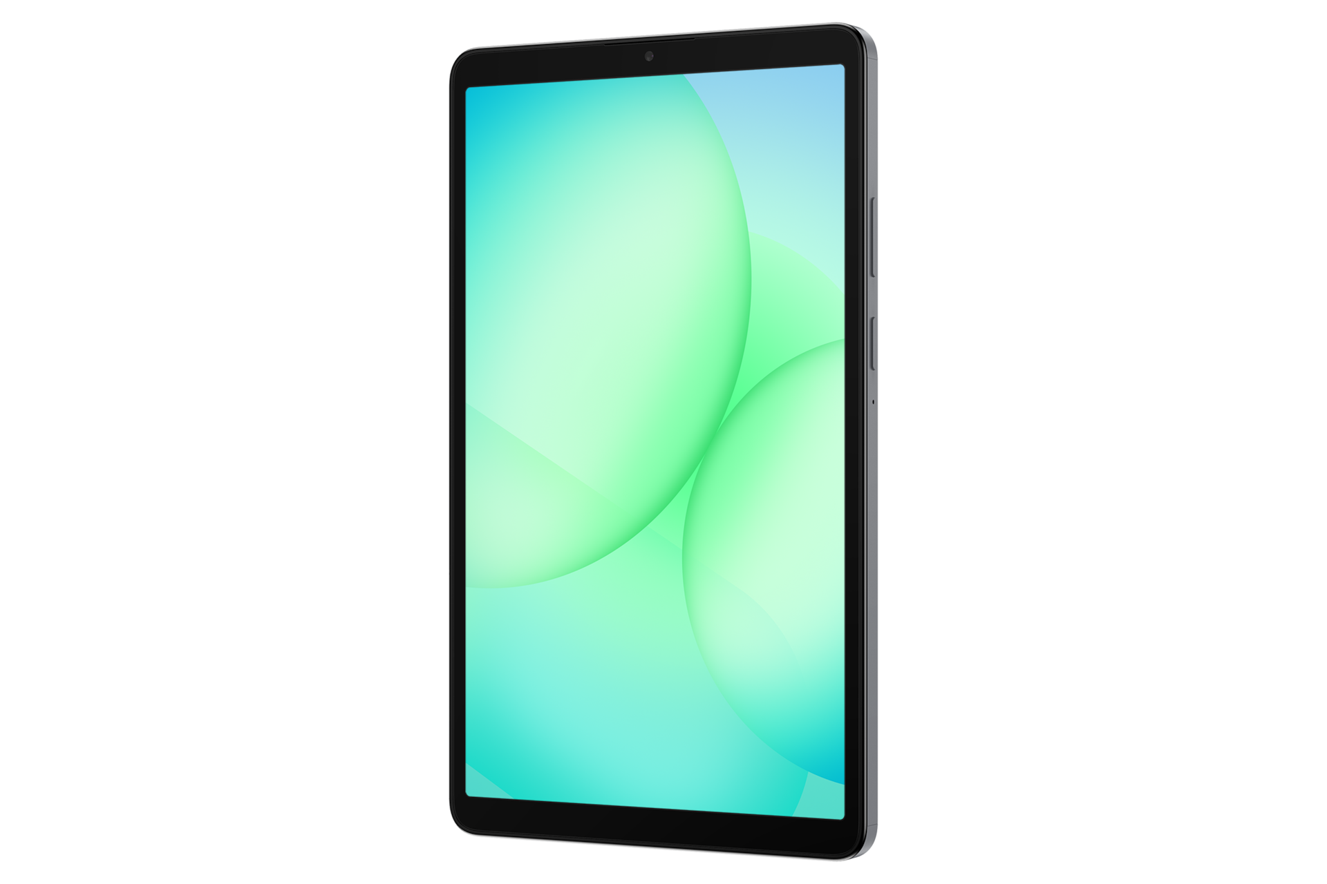 갤럭시 탭 A11 (LTE) 그레이 디스플레이가 보이는 정면 우측 45도