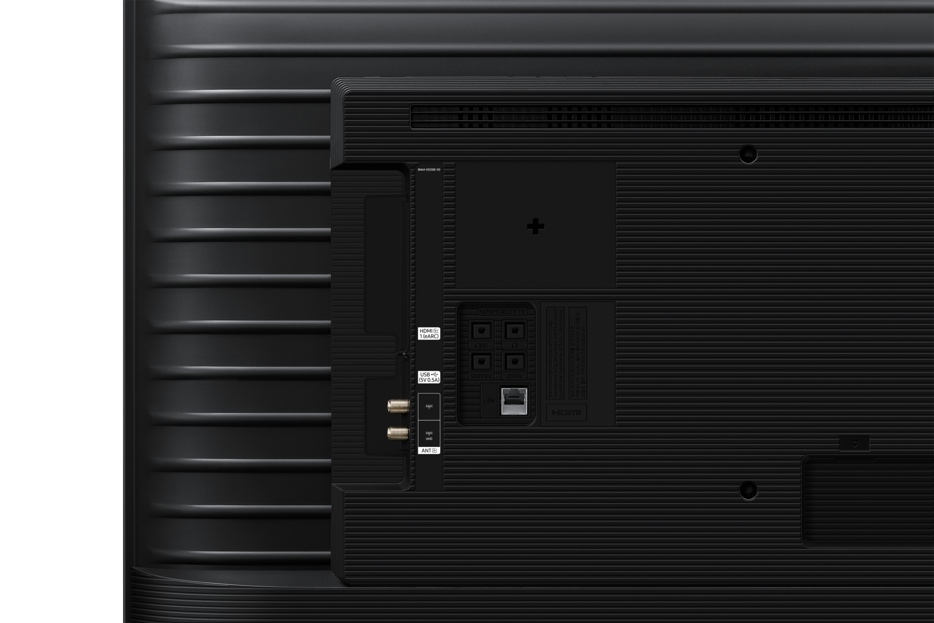 호텔 TV HU7000F 시리즈 후면 포트부분 확대 