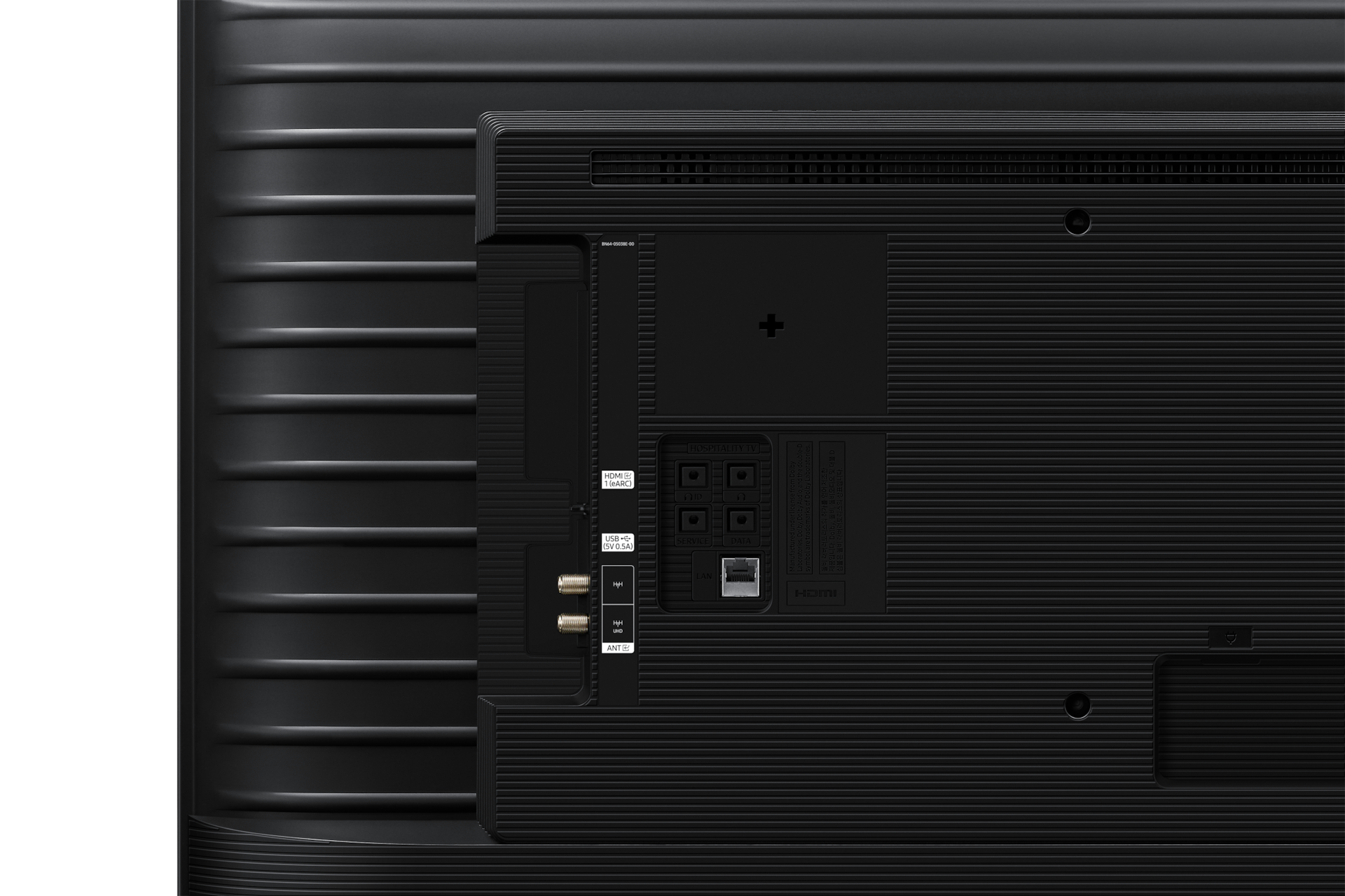 호텔 TV HU7000F 시리즈 후면 포트부분 확대 