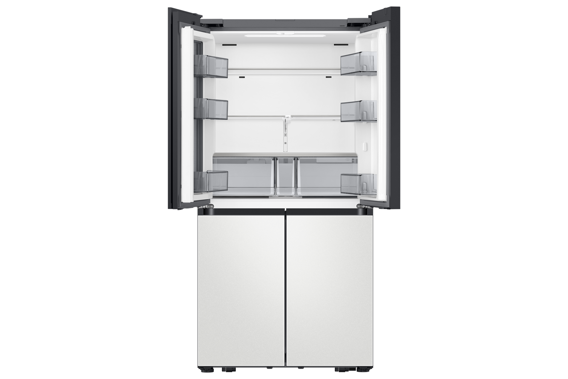 Bespoke AI 냉장고 4도어 키친핏 Max 636L 코타 화이트 상단 도어 오픈