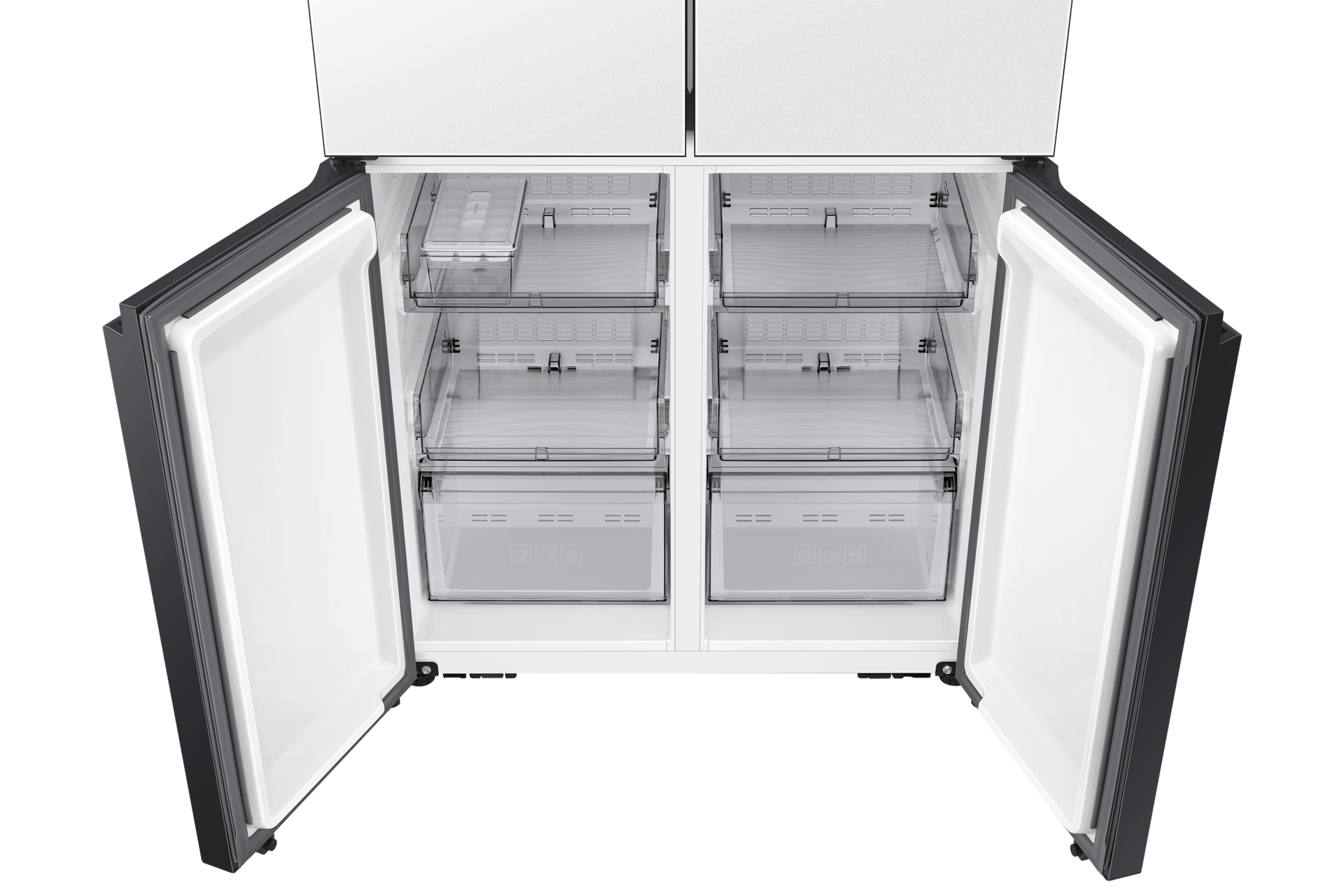 Bespoke AI 냉장고 4도어 키친핏 Max 636L 코타 화이트 하단 도어 오픈