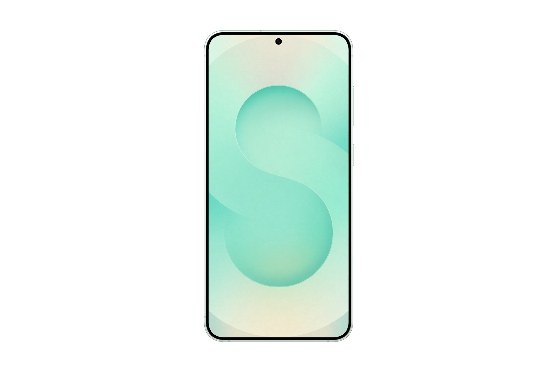 갤럭시 S25+ 인증중고폰 자급제 민트 디스플레이가 보이는 정면 