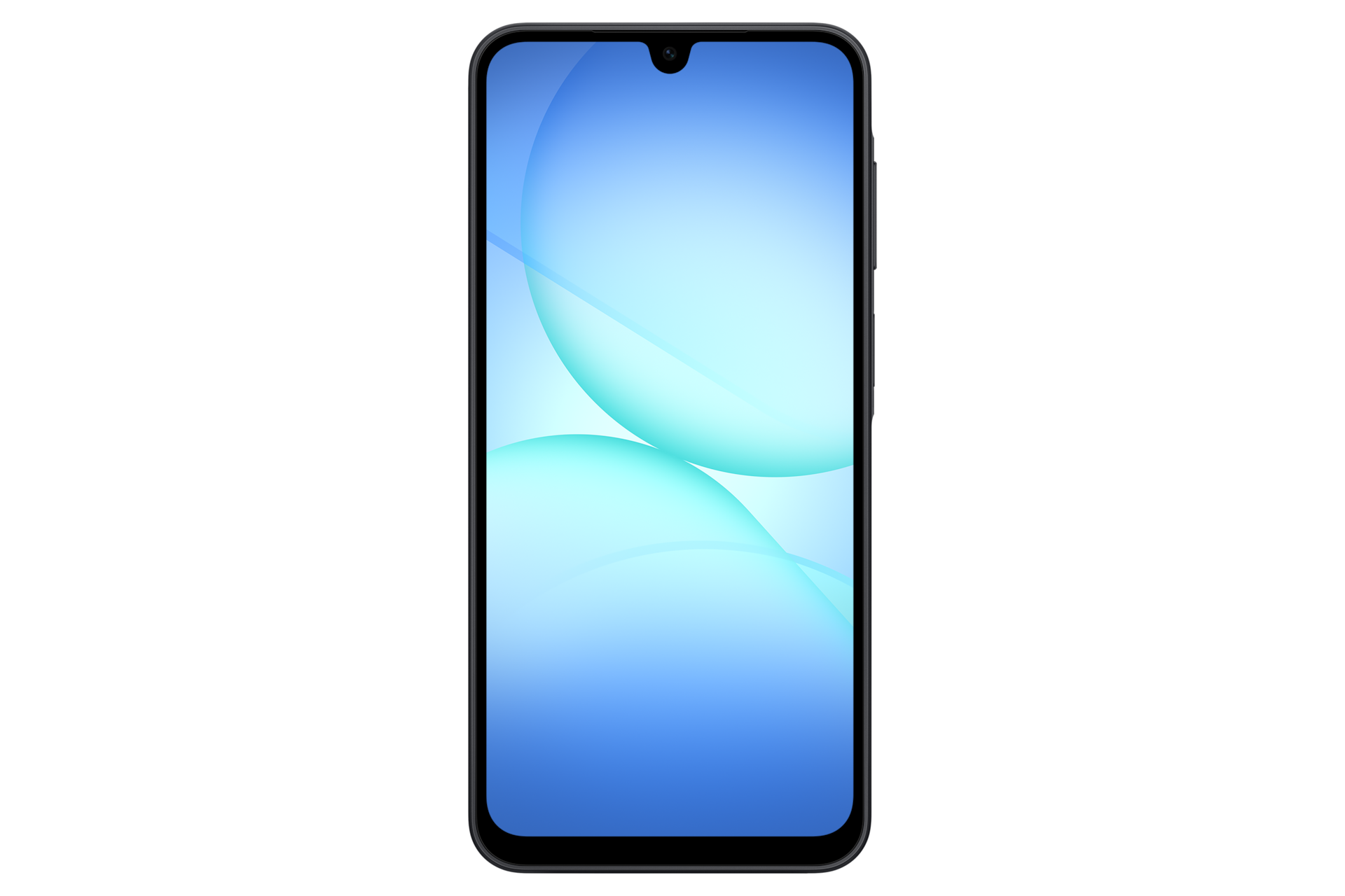 갤럭시 A17 자급제 블랙 디스플레이가 보이는 정면