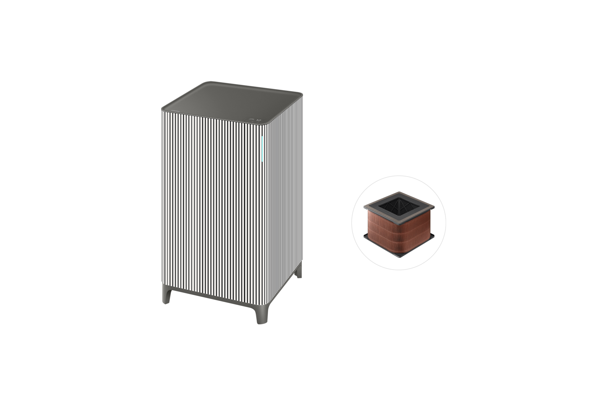 [Íñfí~ñíté~ ÁÍ 공기청정기 (33㎡, S 필터) 에센셜 베이지 오른쪽 측면 +Í~ñfíñ~íté L~íñé S~ 필터 오른쪽 측면]