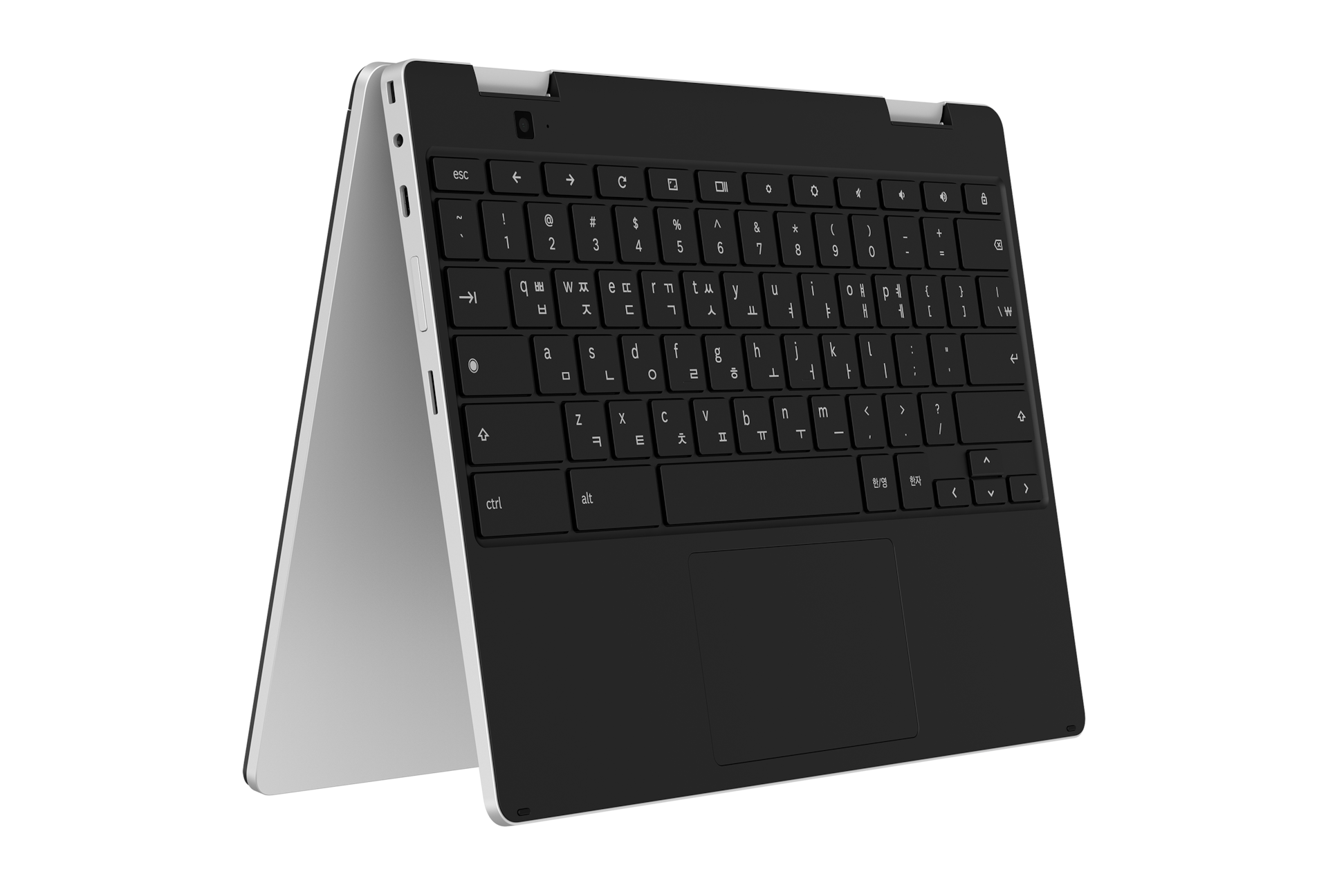 갤럭시 크롬북3 360 (31.5cm) N250 / 128GB eUFS 360도 회전상태 키보드 방향