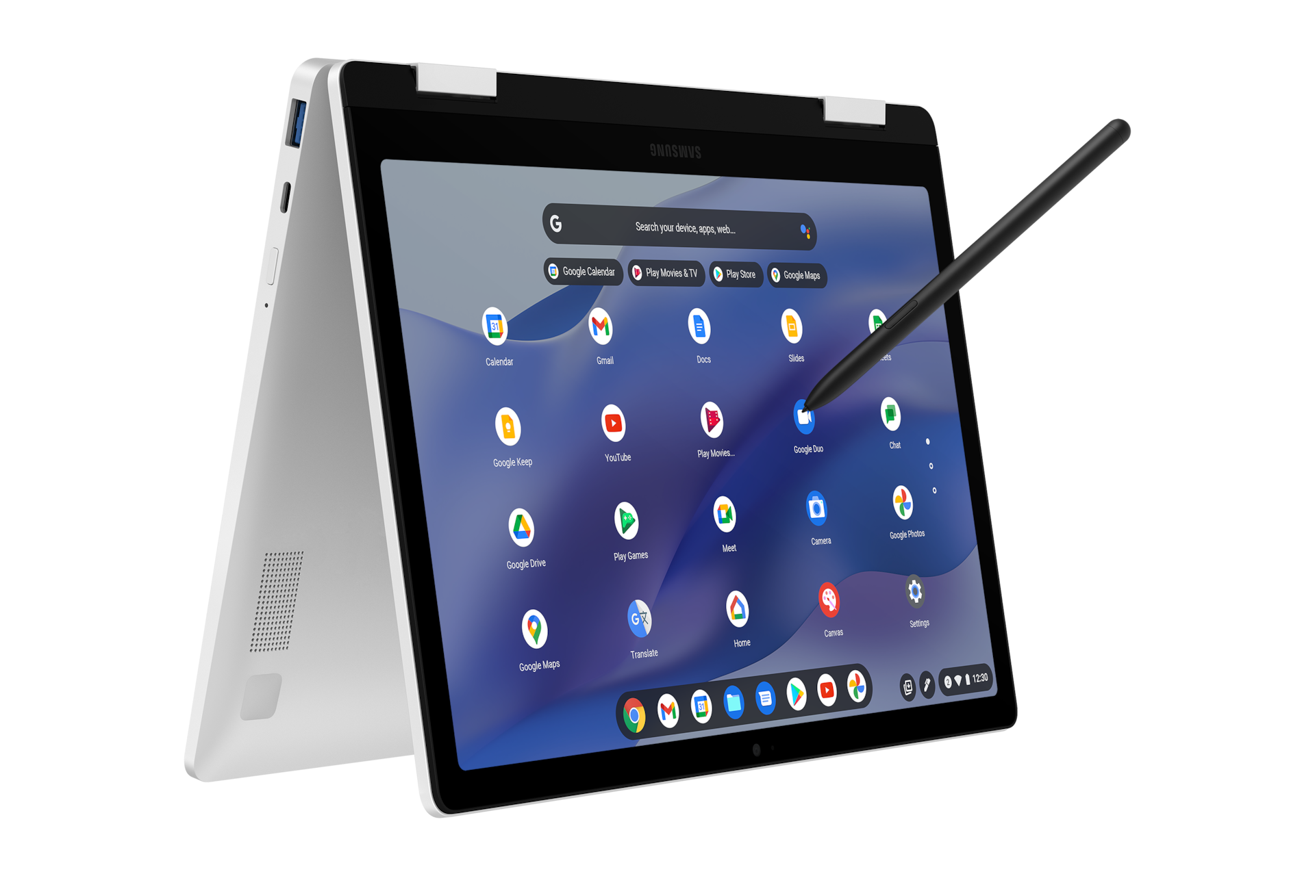 갤럭시 크롬북3 360 (31.5cm) N250 / 128GB eUFS 360도 회전상태 화면 방향 + 펜