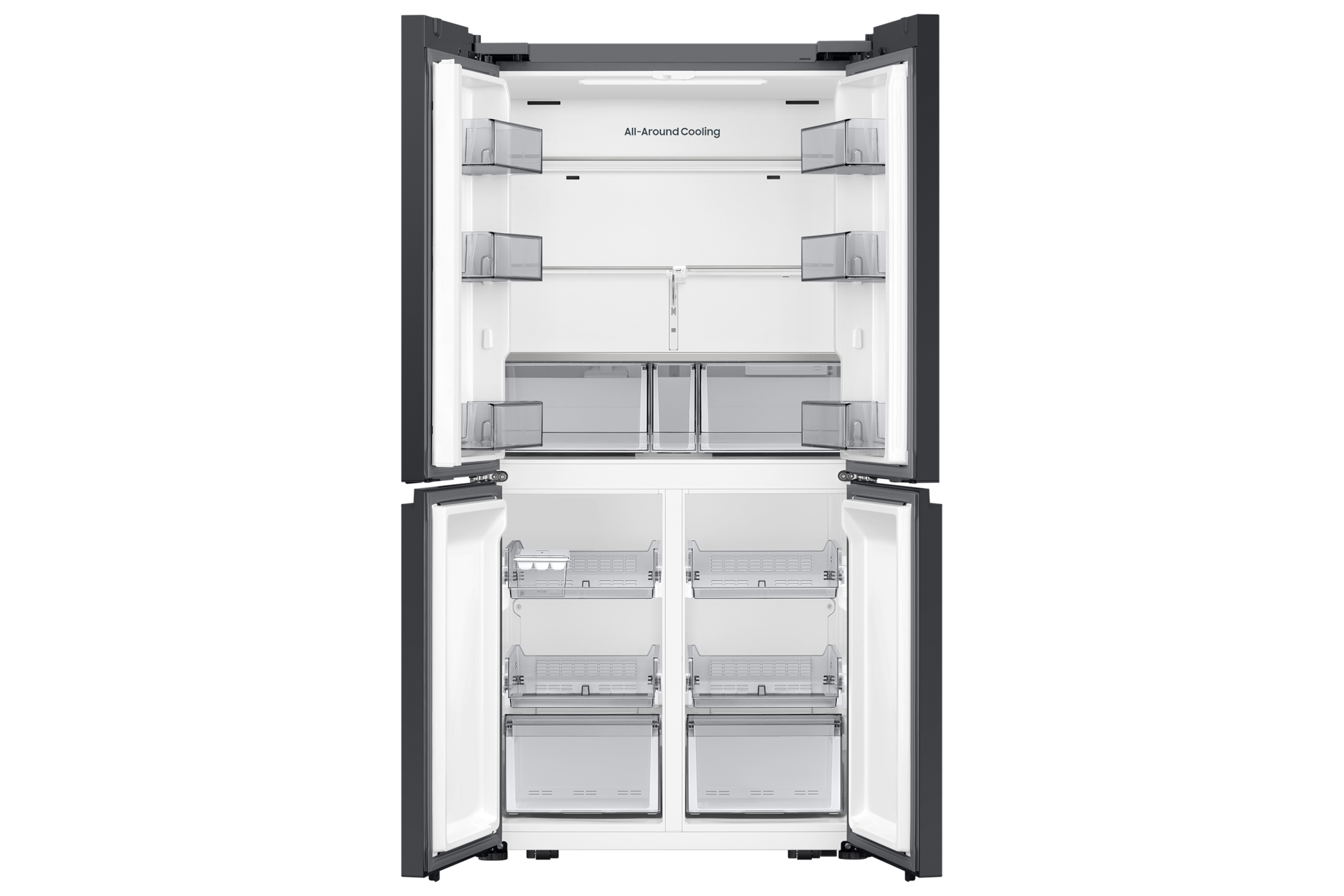 Bespoke AI 냉장고 4도어 키친핏 Max 640L 코타 화이트 정면 도어 열림