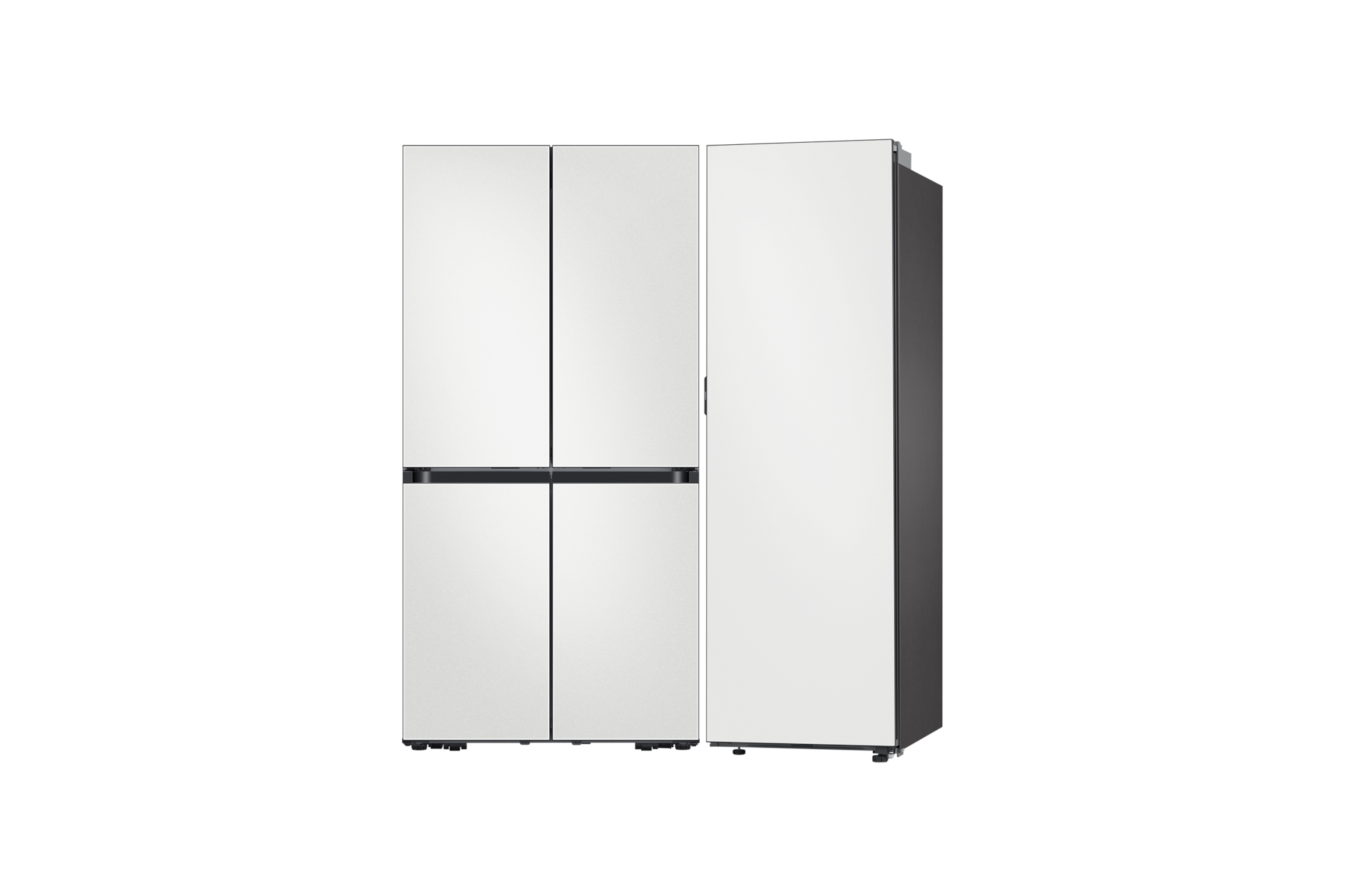 Bespoke AI 냉장고 4도어 키친핏 Max+냉동고 1도어 키친핏 640/347L 코타 화이트 정면