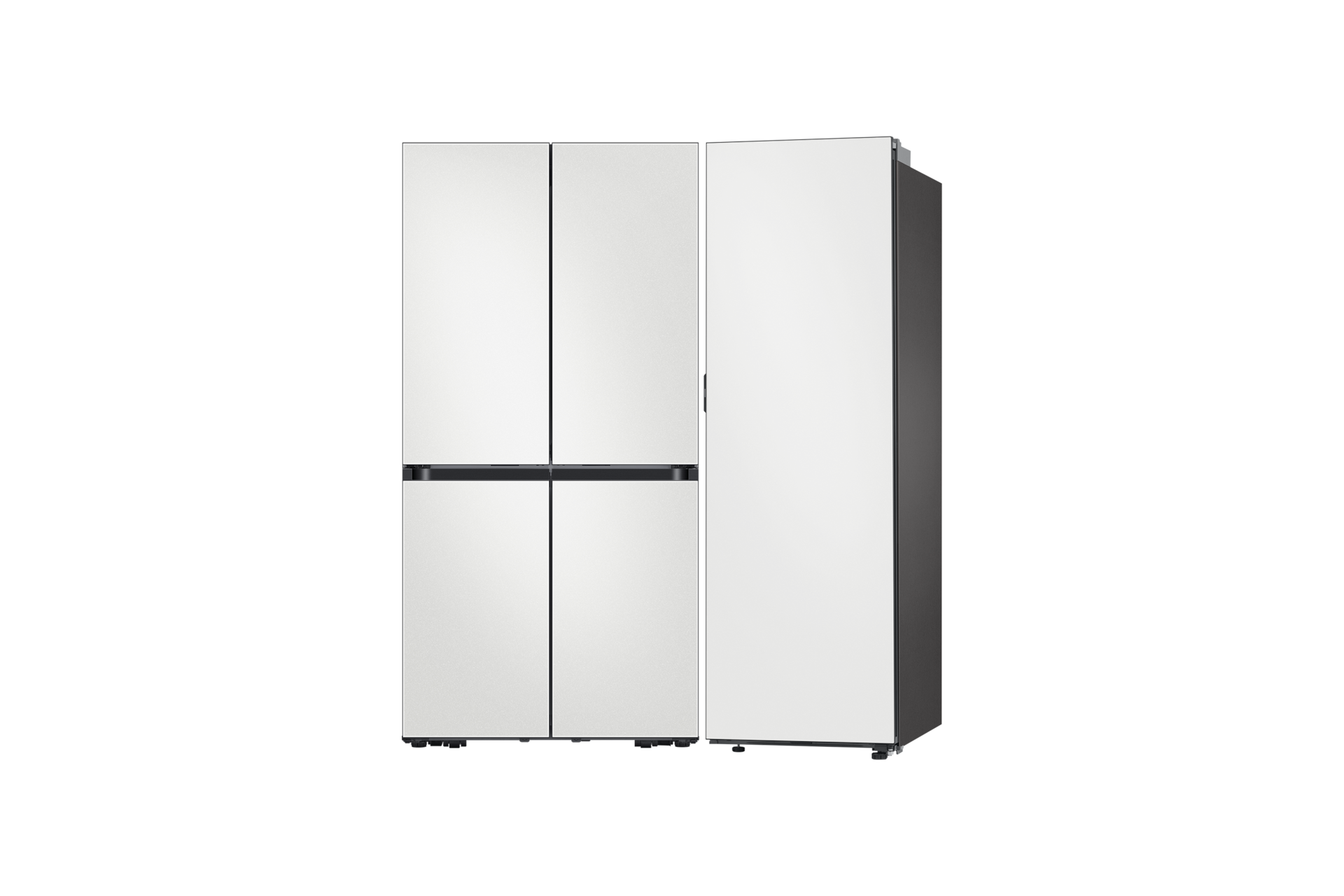 Bespoke AI 하이브리드 냉장고 4도어 키친핏Max+냉동고 1도어 키친핏 637/347L 코타 화이트 정면