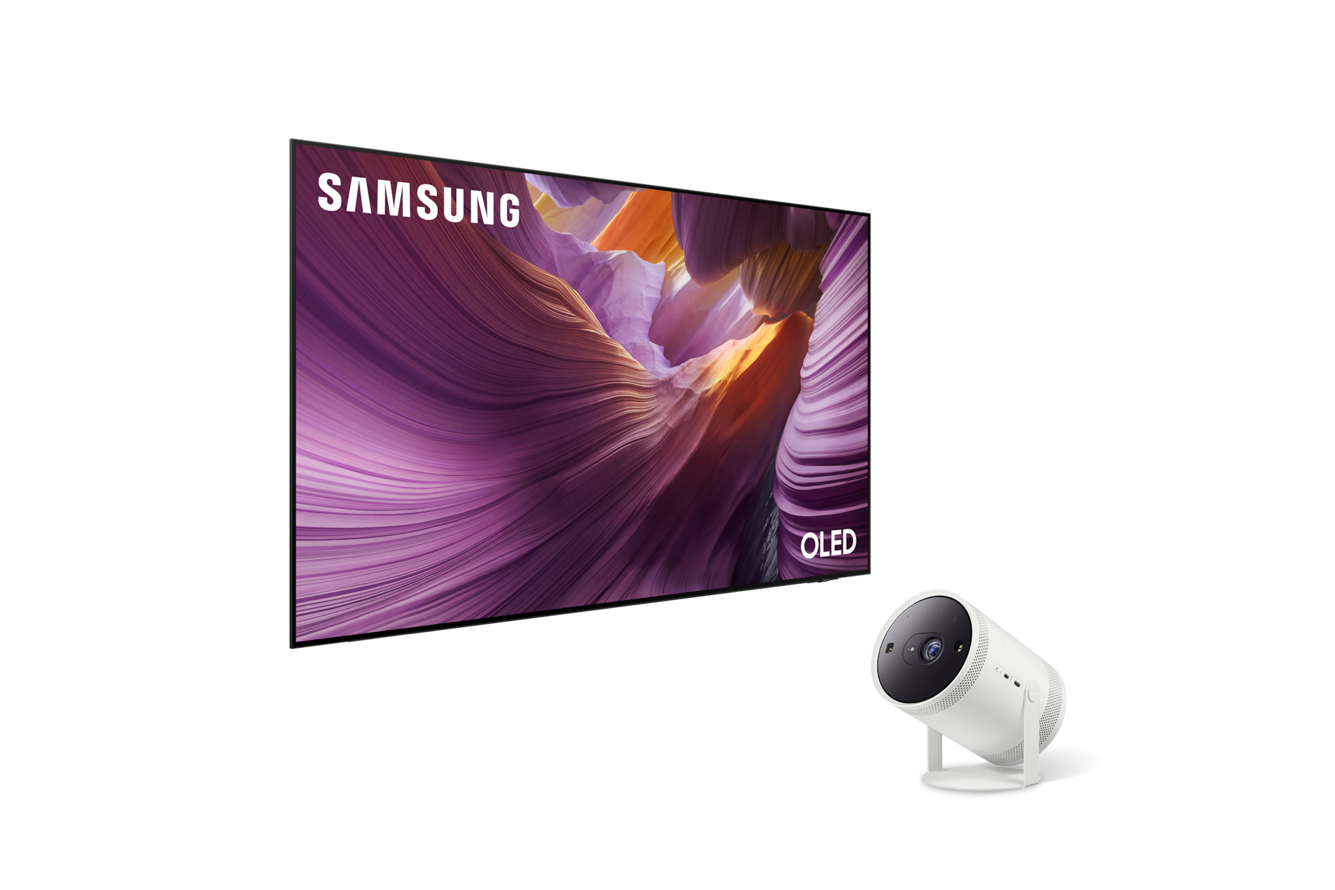 2025 OLED SF8E (194cm) 스탠드형 우측 45도+The Freestyle 2세대 좌측 45도 페어이미지