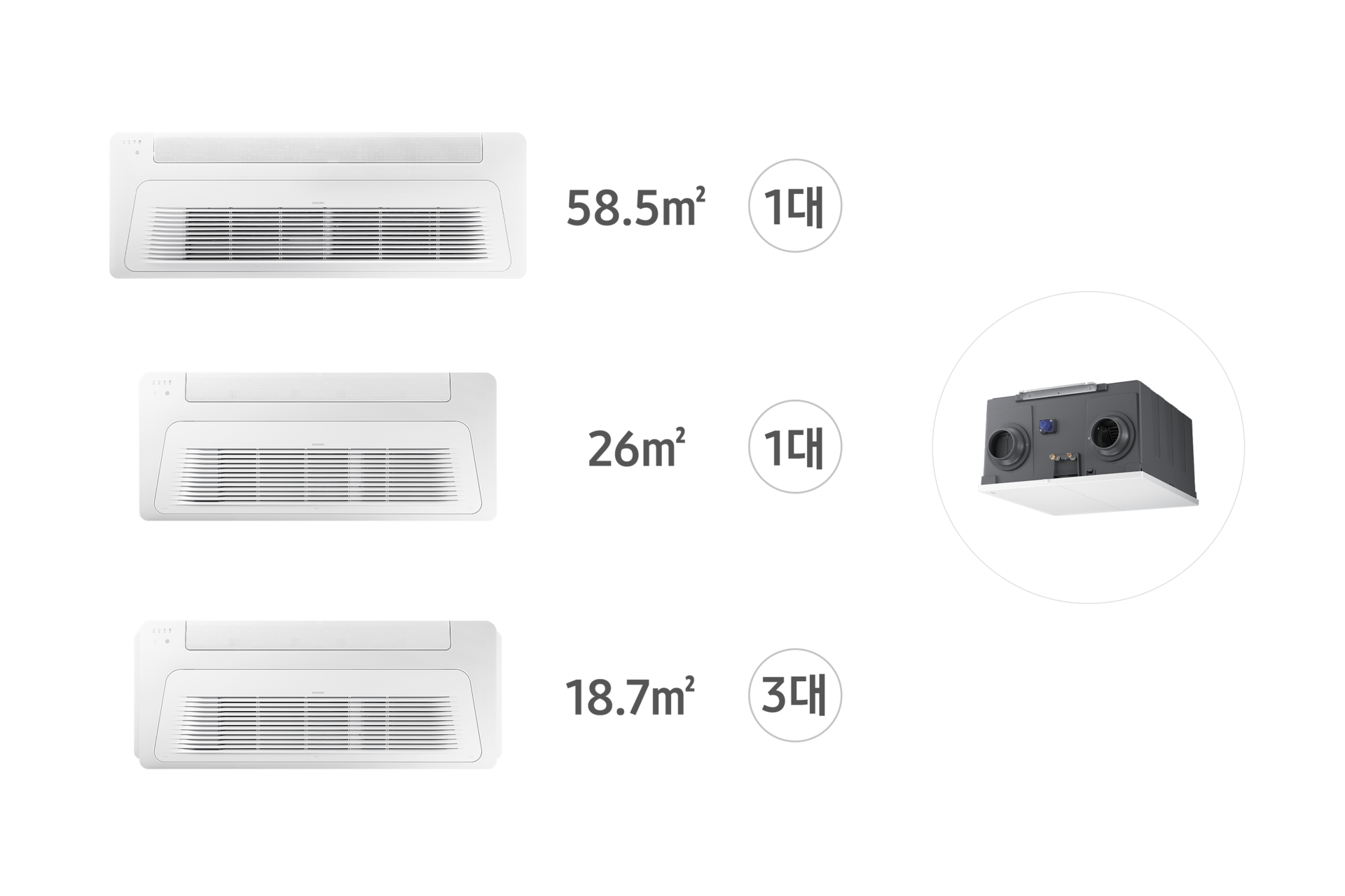 가정용 무풍 시스템에어컨 140.6㎡ 5실+Bespoke AI 에어 콤보 (좌타입) 1way 천장형 가정용 시스템에어컨 실내기, 에어 콤보 리스트 형시긍로 첫줄 부터 AJ072BN1PBC1 58.5㎡ 1대, AJ032BN1PBC1 26㎡ 1대, AJ023BN1PBC1 18.7㎡ 3대 에어 콤보
