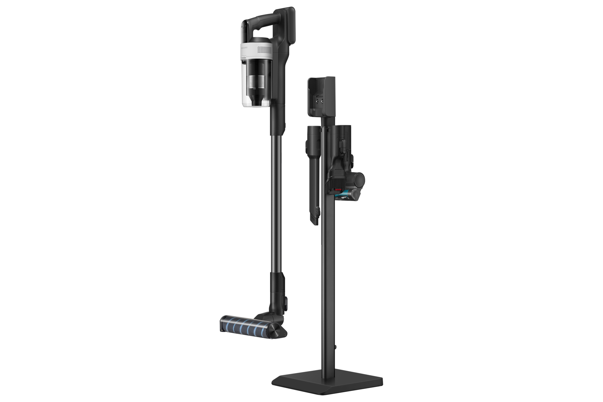 제트 핏 침구 브러시 패키지 (새틴 블랙) 거치대에서 분리 후 들어올린 오른쪽 측면