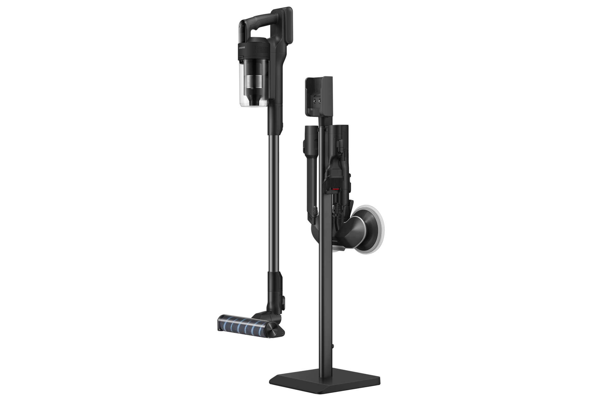 제트 핏 물걸레 브러시 패키지 (새틴 블랙) 거치대와 분리 후 들어올린 오른쪽 측면 