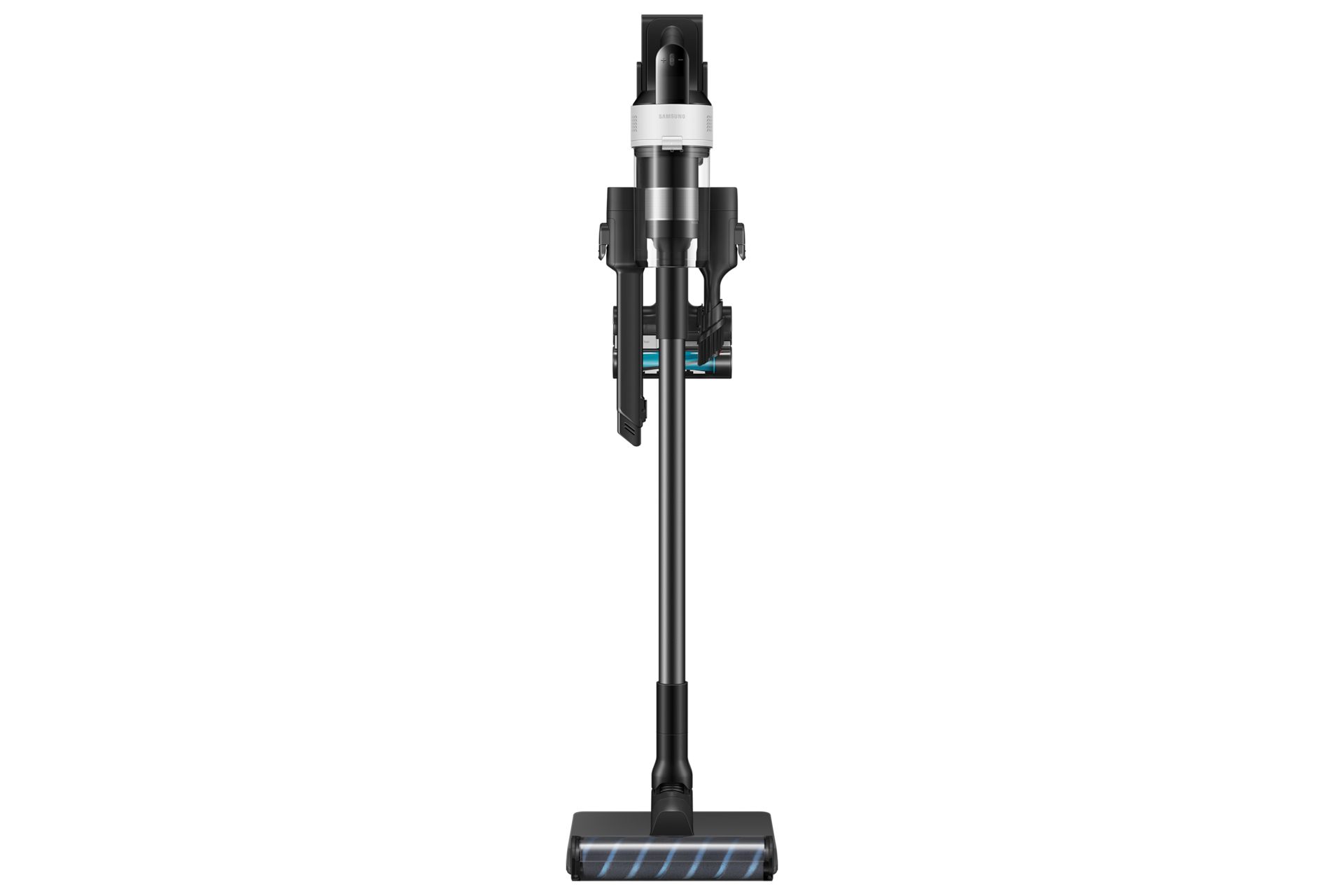 제트 핏 침구 브러시 패키지 (새틴 블랙) 거치대에 거치된 정면