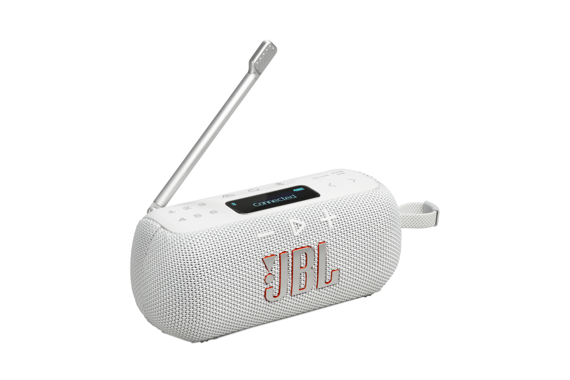 JBL TUNER 3 라디오 겸용 블루투스 스피커 화이트 좌측 45도 측면 1