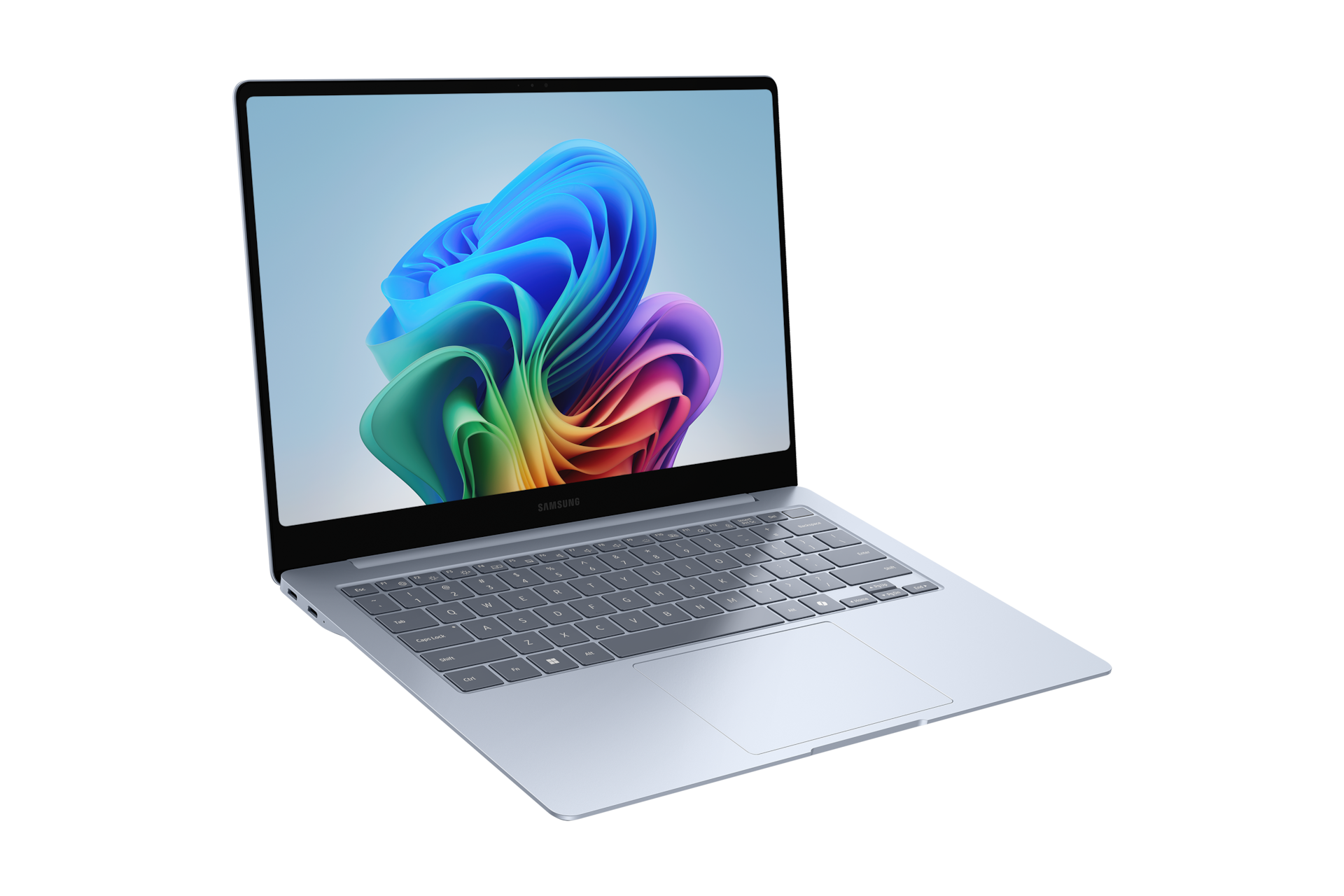 갤럭시 북4 Edge (35.6 cm)  Snapdragon® X Elite / 512 GB eUFS, Copilot+ PC 사파이어 블루 측면 오른쪽