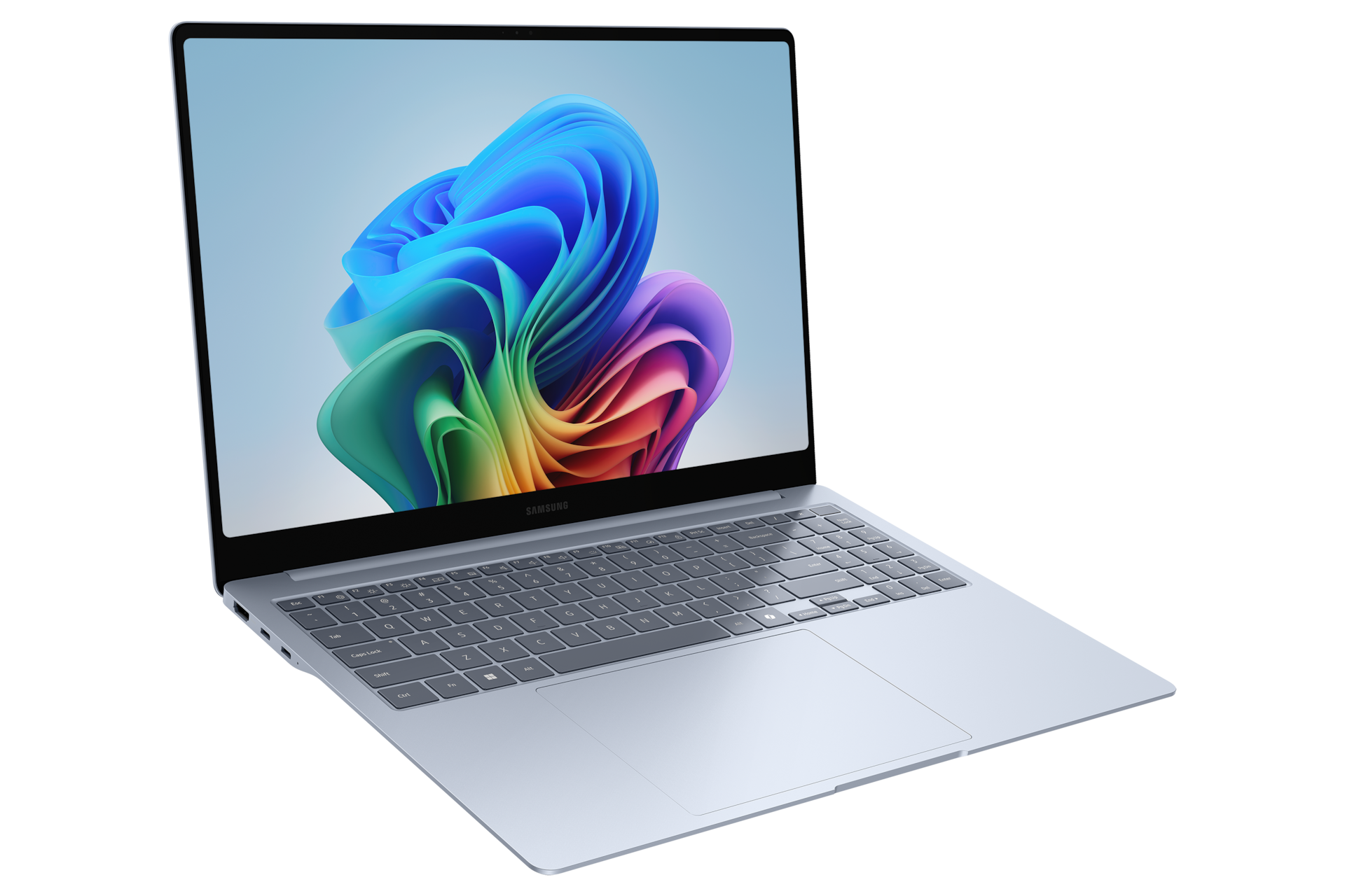 갤럭시 북4 Edge (40.6 cm) Snapdragon® X Elite / 512 GB eUFS, Copilot+ PC 사파이어 블루 측면 오른쪽