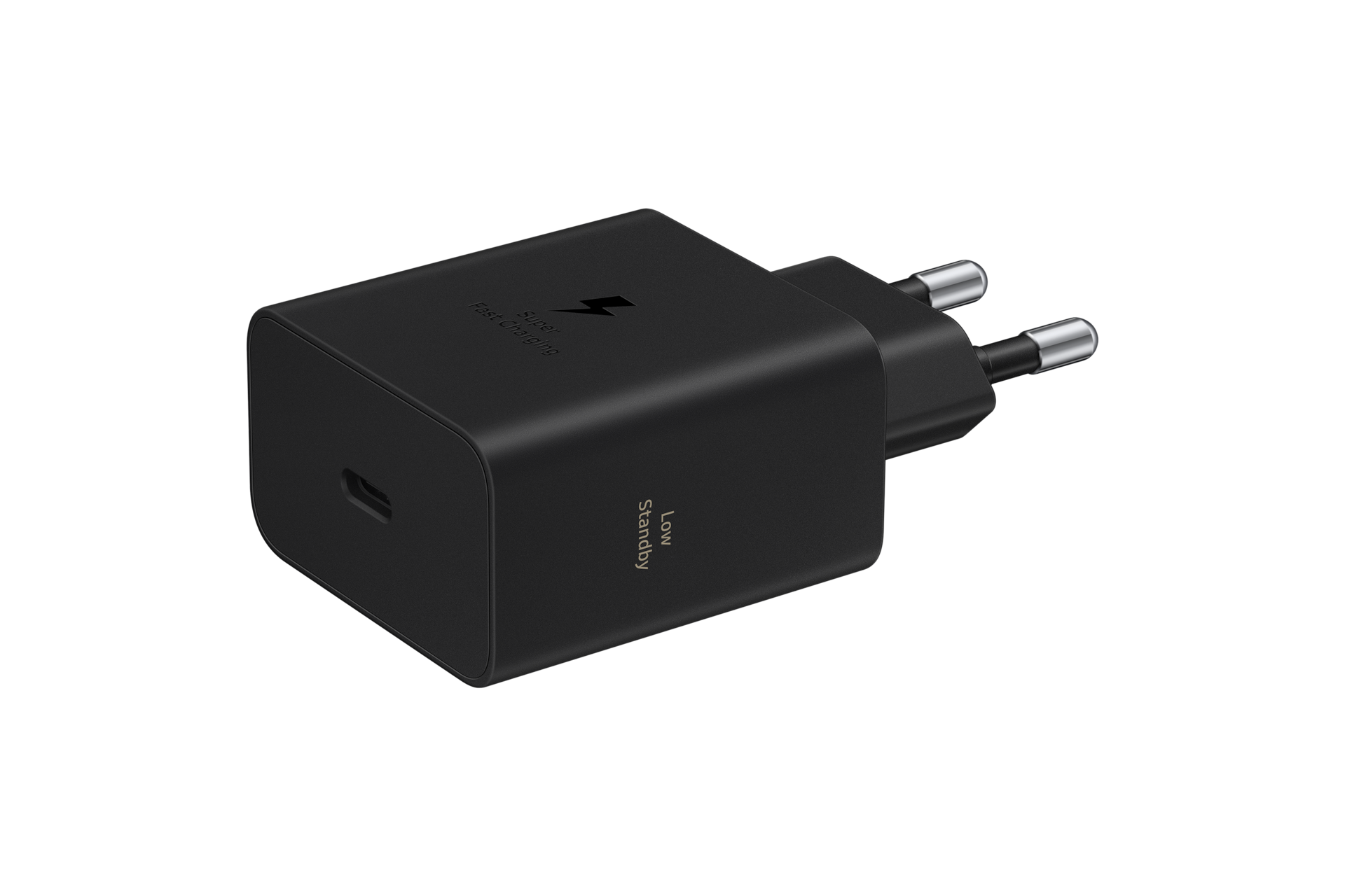 60W PD 충전기 (케이블 미포함) (블랙) 어댑터가 오른쪽으로 향하게 누워있는 우측으로 45도 돌아간 이미지