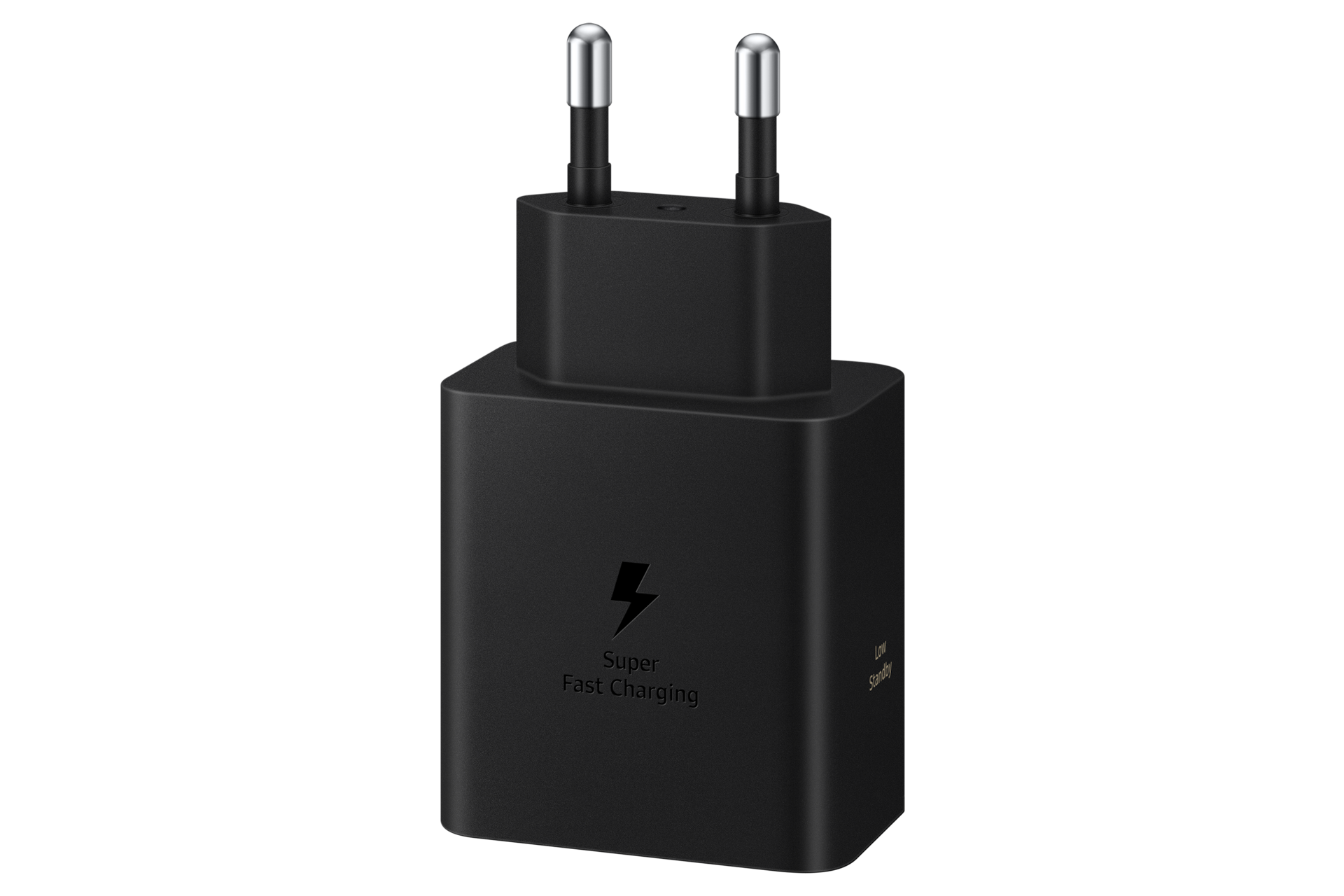 60W PD 충전기 (케이블 미포함) (블랙) 세로로 서 있는 좌측으로 45도 돌아간 정면 이미지