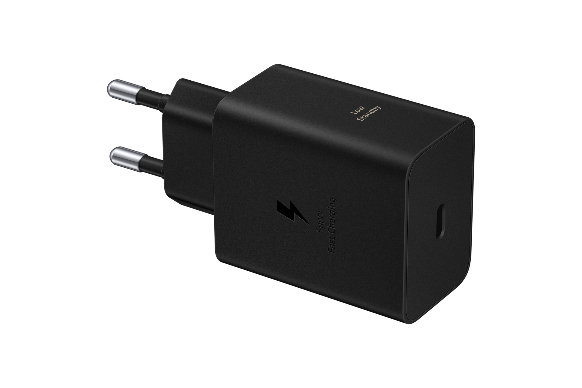 60W PD 충전기 (케이블 미포함) (블랙) 어댑터가 왼쪽으로 향하게 누운 좌측으로 45도 돌아간 이미지