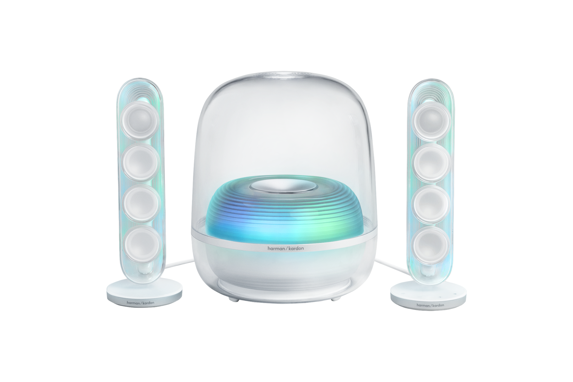 하만카돈 SOUND STICKS 5 블루투스 스피커 화이트 서브 돔, 사운드 스틱 정면