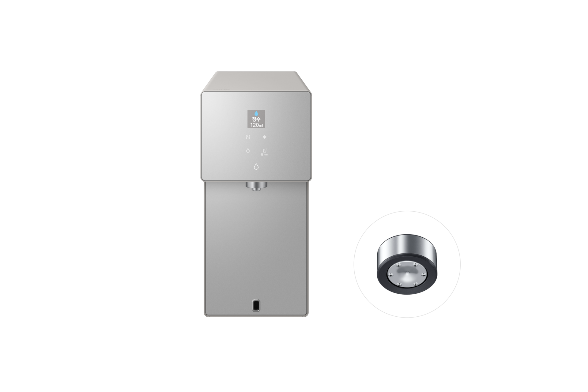 Bespoke AI 정수기 (냉/온/정수)+브루어 키트 사틴 베이지 정면