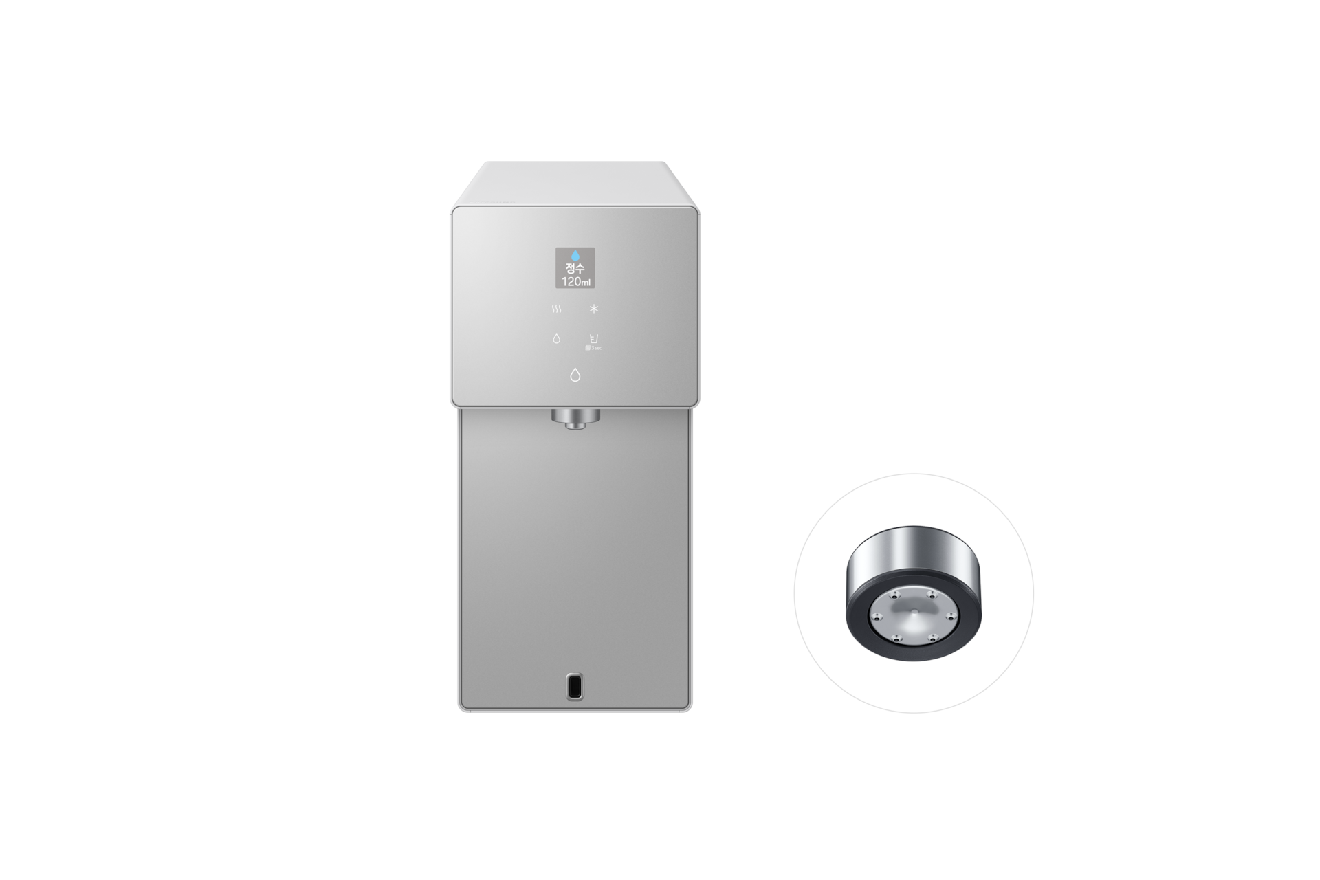 Bespoke AI 정수기 (냉/온/정수)+브루어 키트 사틴 그레이지 정면+브루어 키트