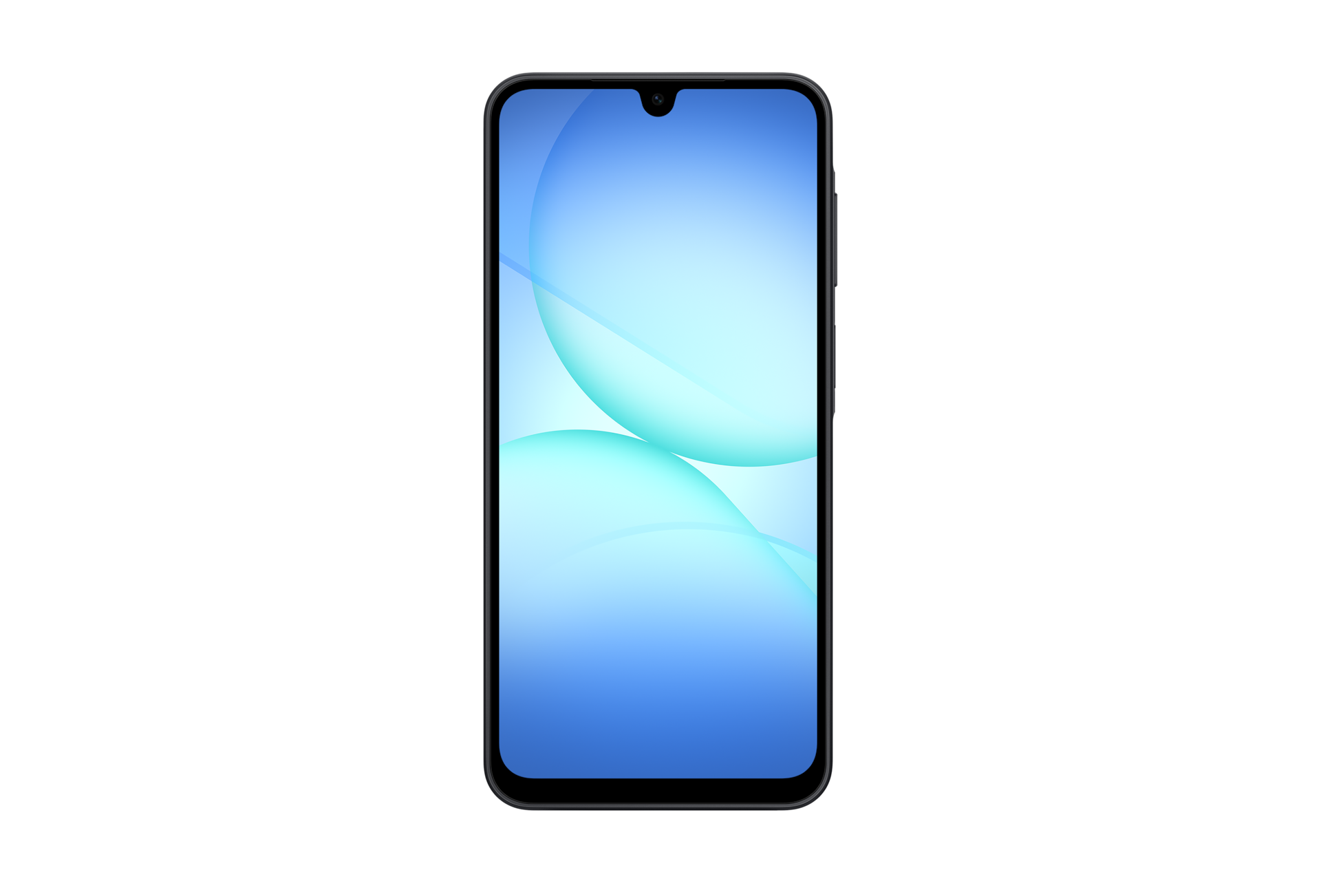 갤럭시 A17 자급제 블랙 디스플레이가 보이는 정면