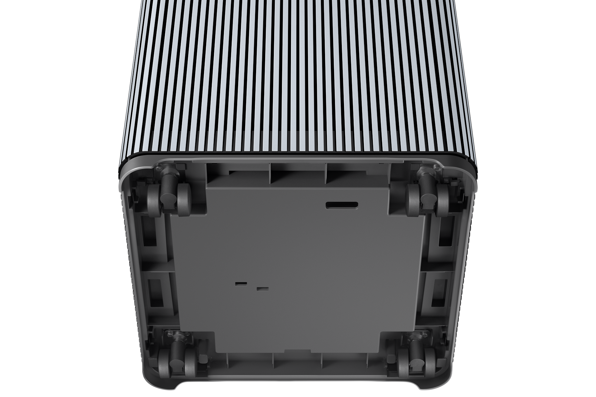 Infinite AI 공기청정기 (100㎡, 리유저블 필터) 에센셜 블루 그레이 하단 이동바퀴 확대