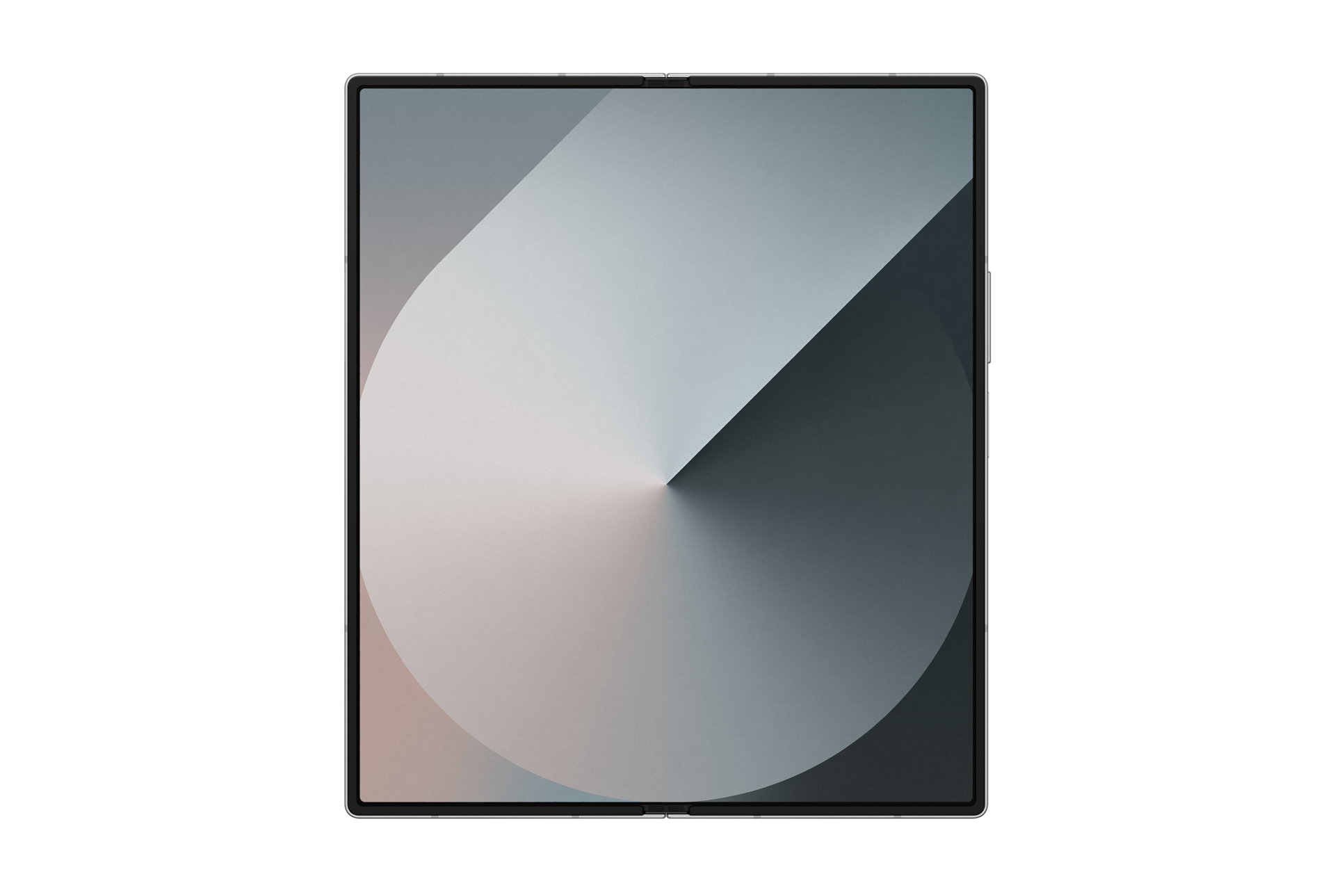 갤럭시 Z 폴드6 인증중고폰 자급제 실버 쉐도우 완전히 펼쳐진 상태로 메인디스플레이가 보이는 정면