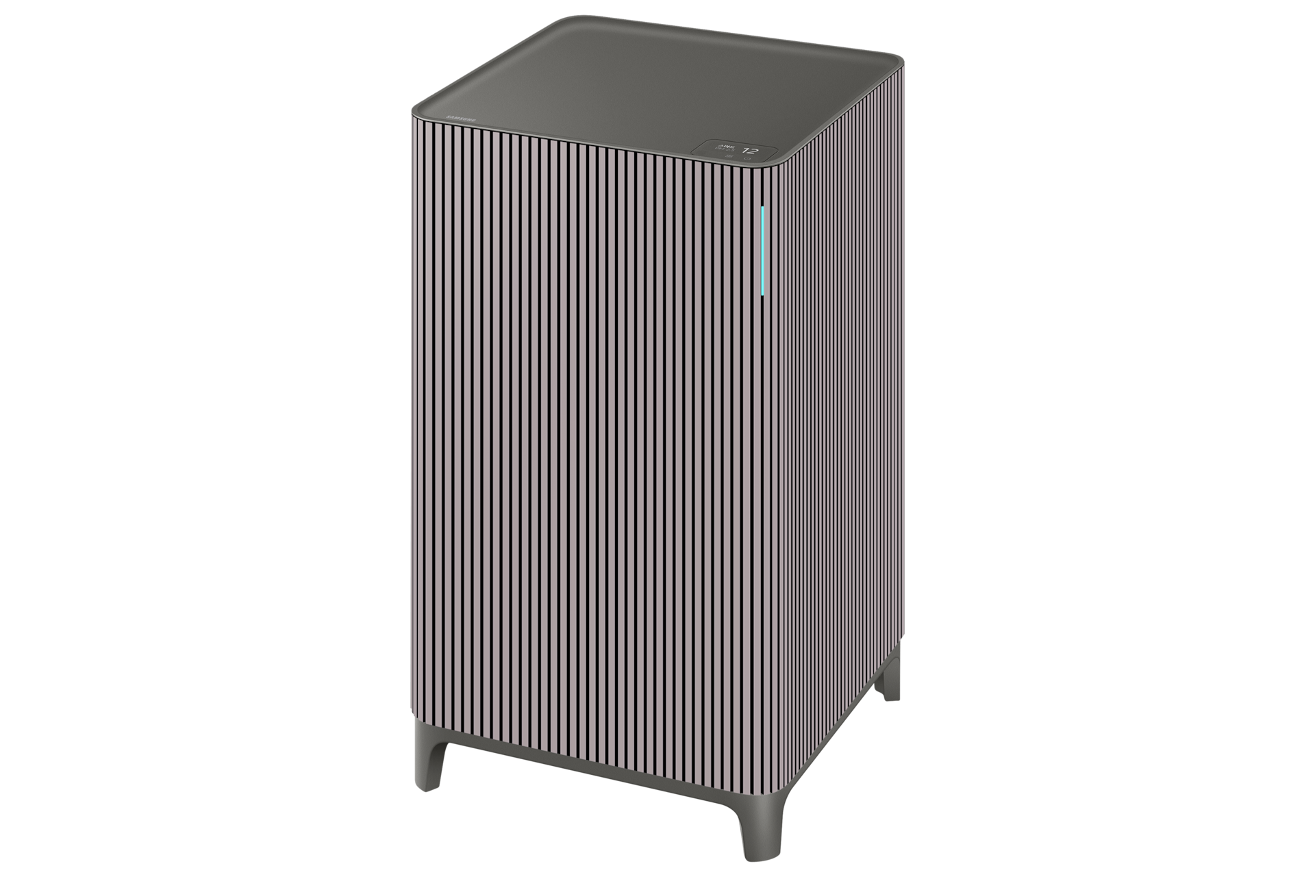 Infinite AI 공기청정기 (33㎡, 리유저블 필터) 에센셜 플럼 좋음 청정라이팅이 보이는 오른쪽 측면