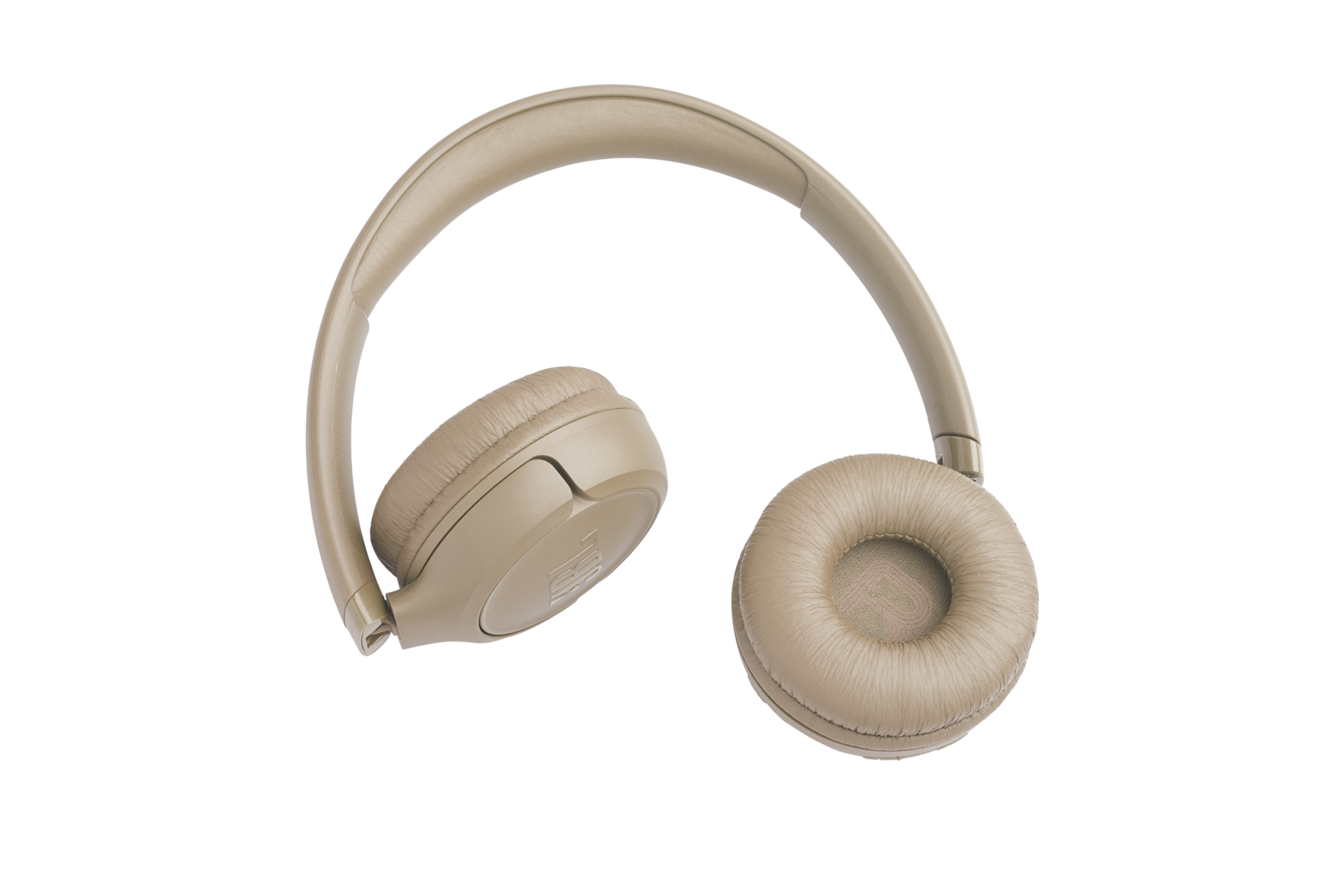 JBL TUNE 530BT 무선 온이어 헤드폰 베이지 이어컵이 접힌 모습 3