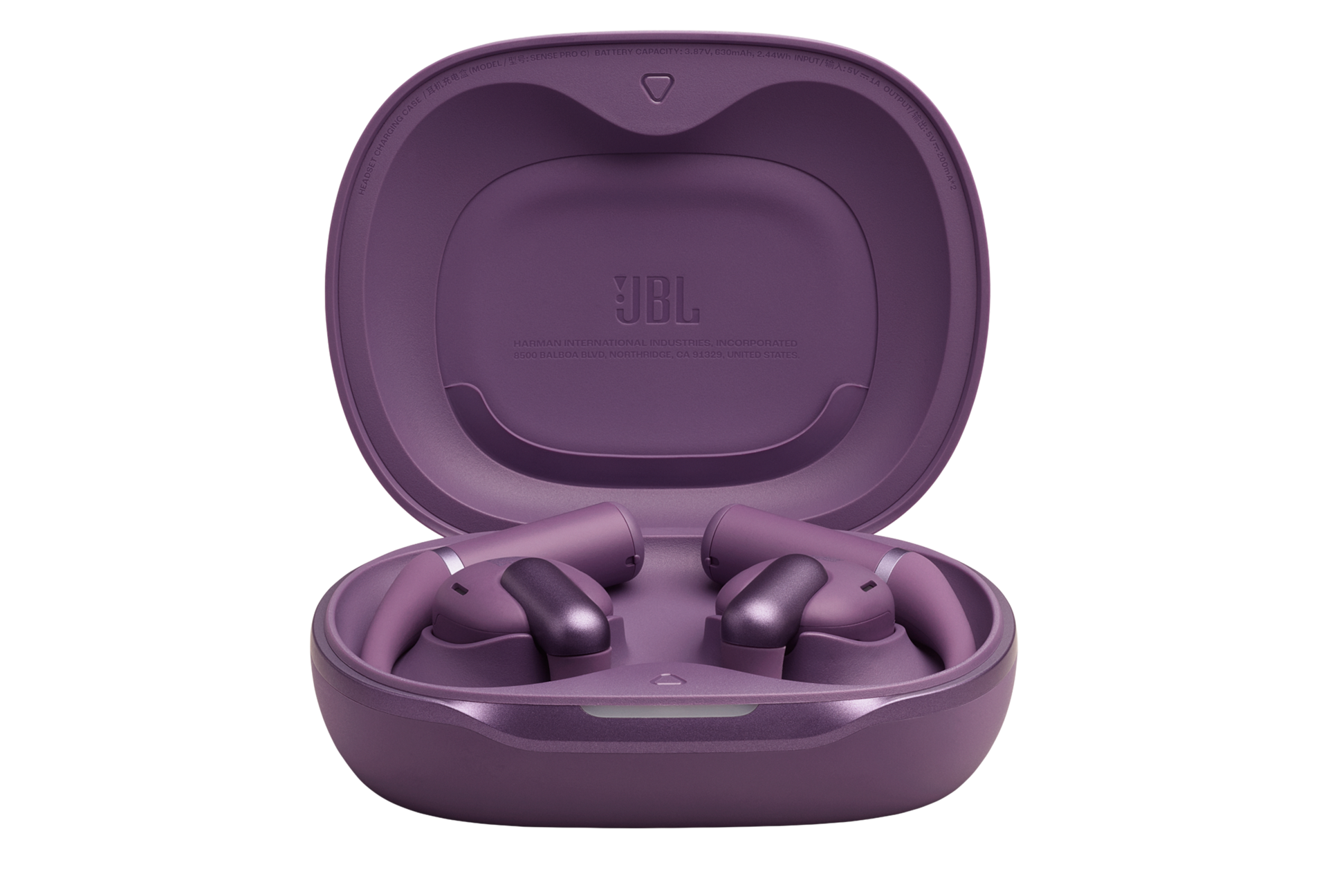 JBL SENSE PRO 오픈 이어 블루투스 이어폰 화이트 케이스가 열린 모습