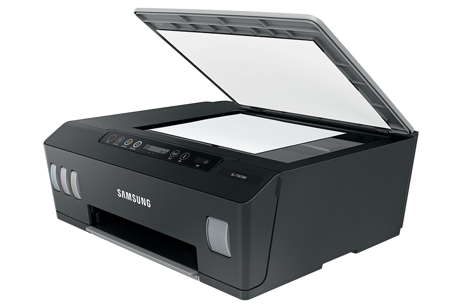 잉크젯 플러스S22/16 ppm 그레이 제품 좌측으로 돌린 스캔 뚜껑 열린 이미지