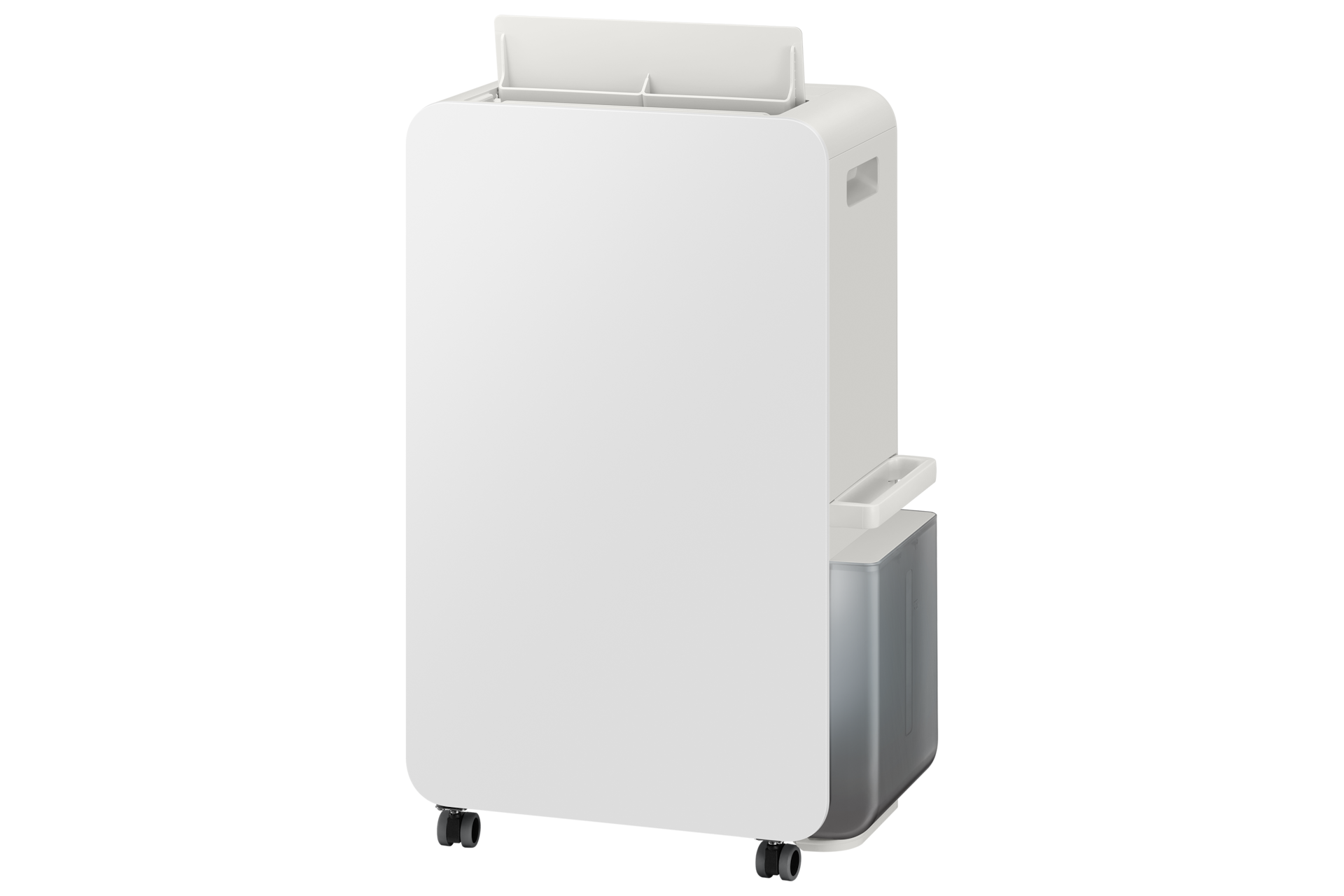 인버터 제습기 18L 빅토리 그레이 스윙 블레이드가 작동 중인 오른쪽 측면