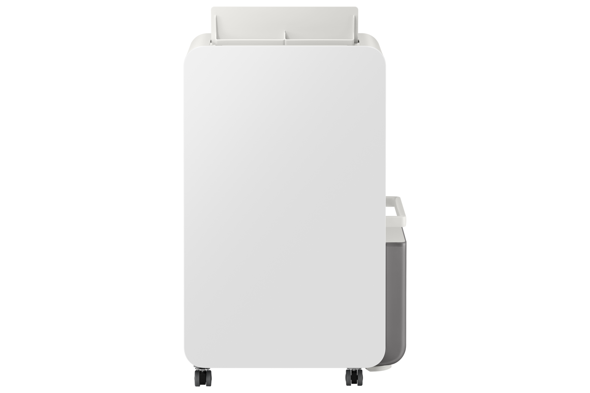 인버터 제습기 18L 빅토리 그레이 스윙 블레이드가 작동 중인 정면