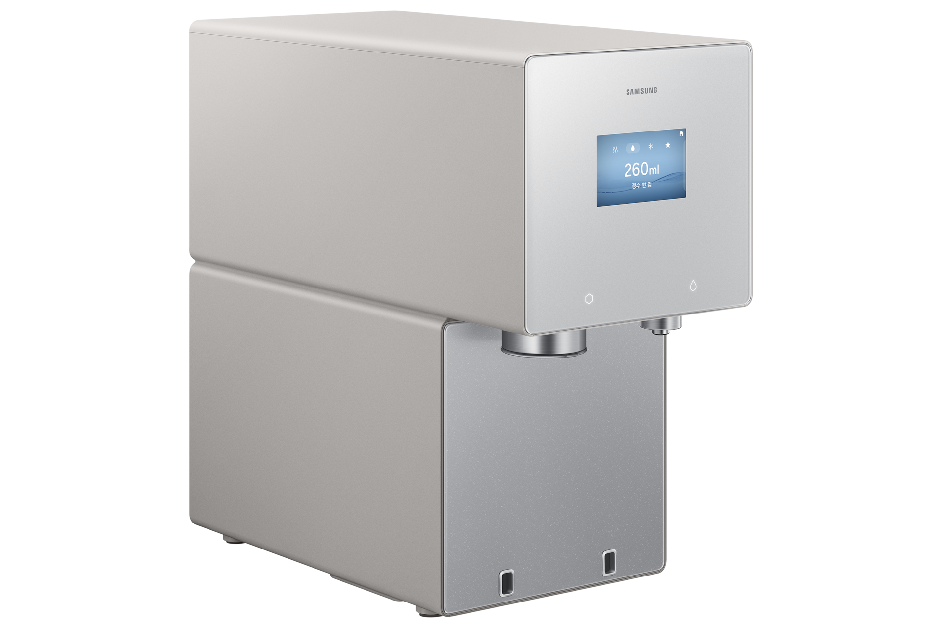 Bespoke AI 얼음정수기 (냉/온/정수) 새틴 베이지 좌측면