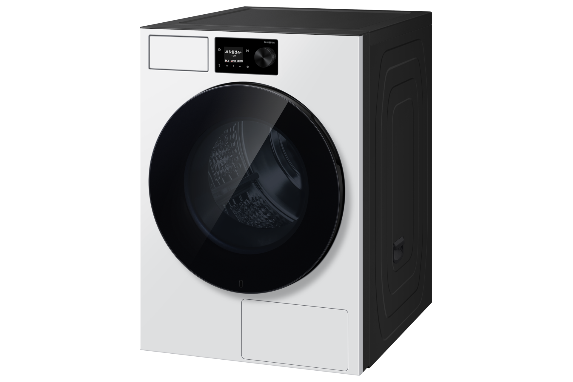 Bespoke AI 건조기 18kg (71.1mm LCD) 화이트 우측면 30도