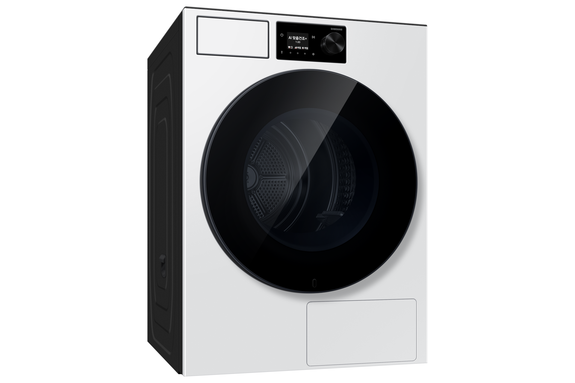 Bespoke AI 건조기 20kg (71.1mm LCD) 화이트 좌측면 15도
