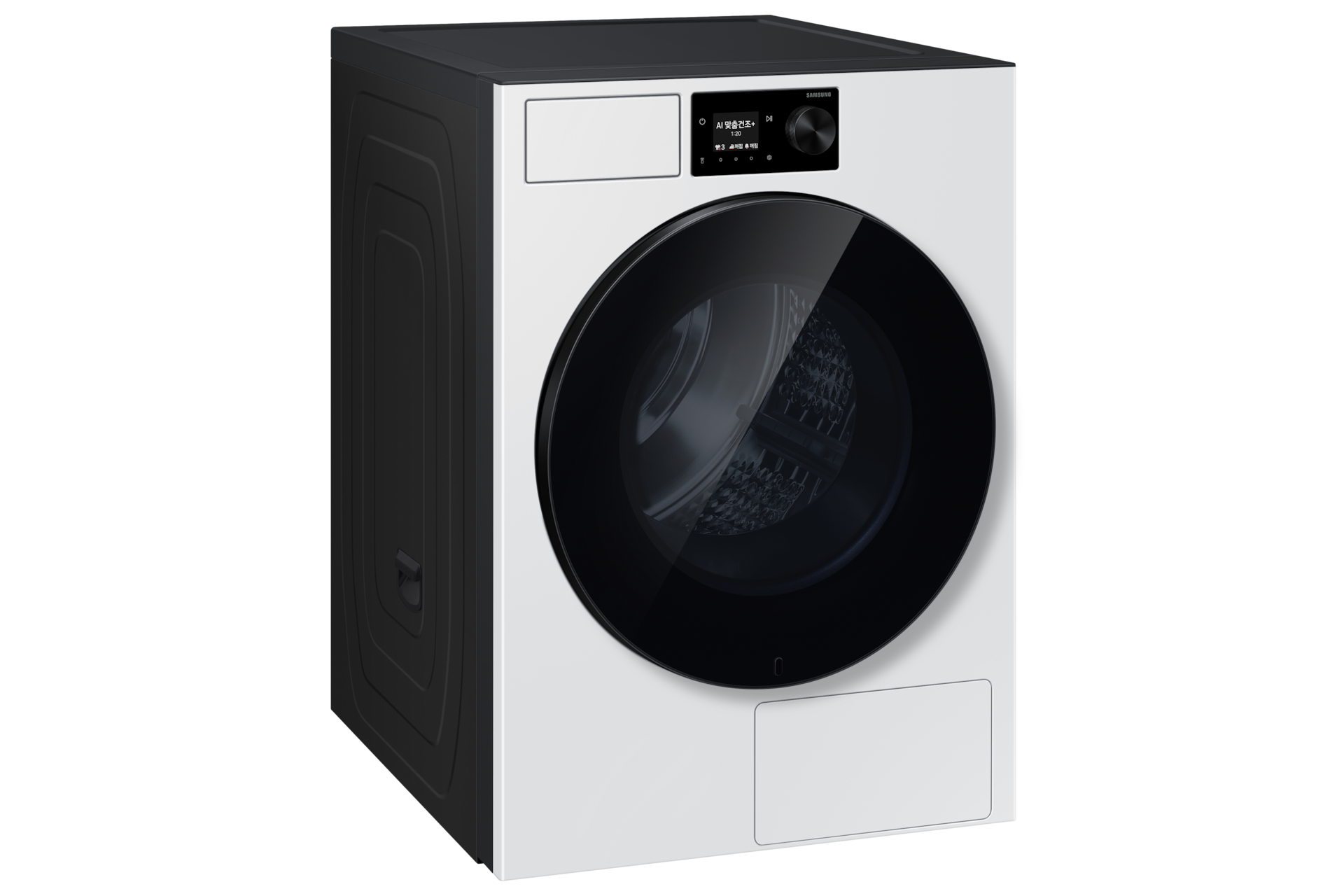 Bespoke AI 건조기 20kg (71.1mm LCD) 화이트 좌측면 30도