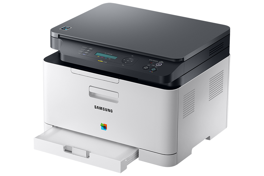 컬러 레이저복합기18/4 ppm 화이트 제품 우상단 컷, 제품 조작부, A4 장착 이미지