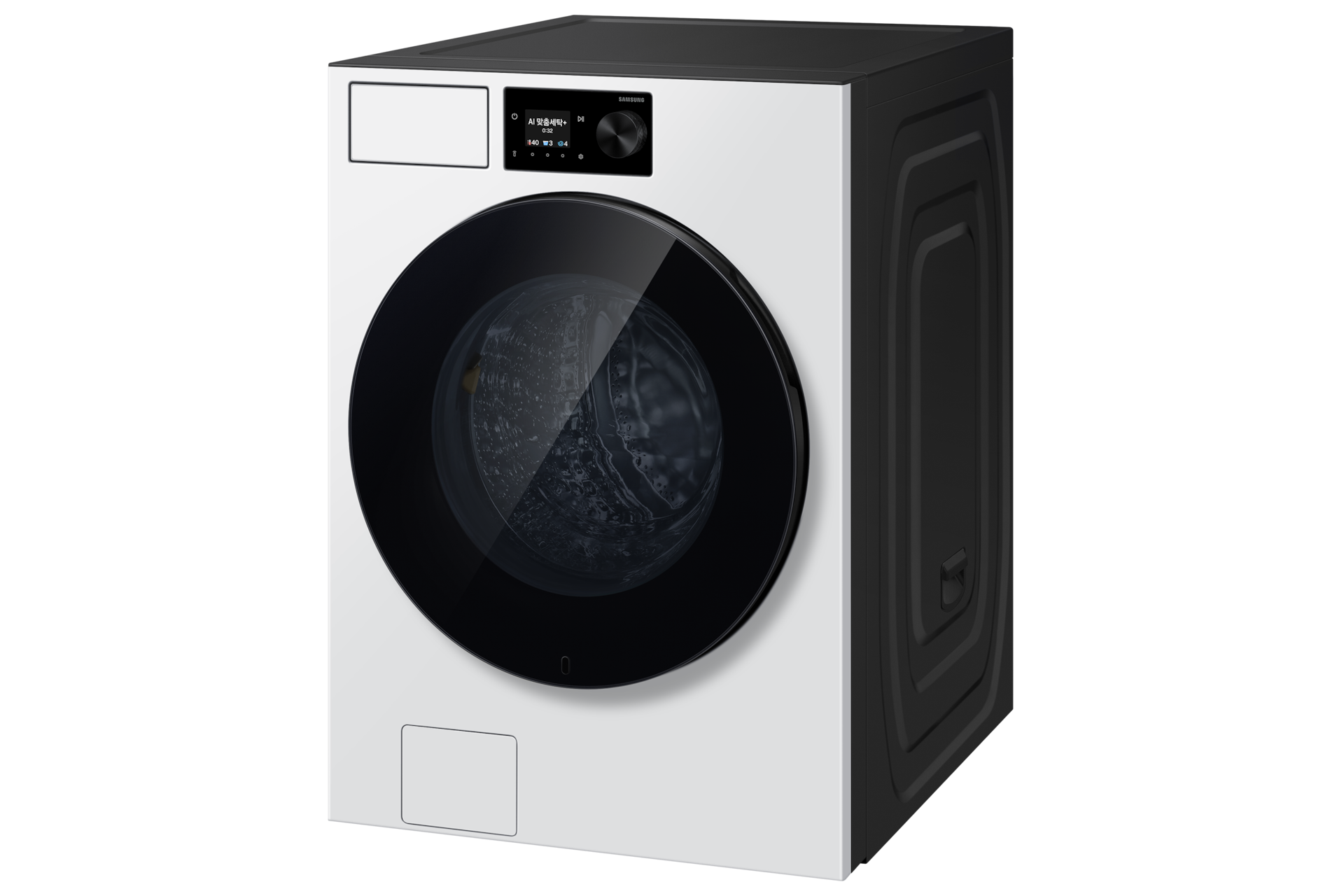 Bespoke AI 세탁기 21kg (71.1mm LCD) 화이트 우측 30도