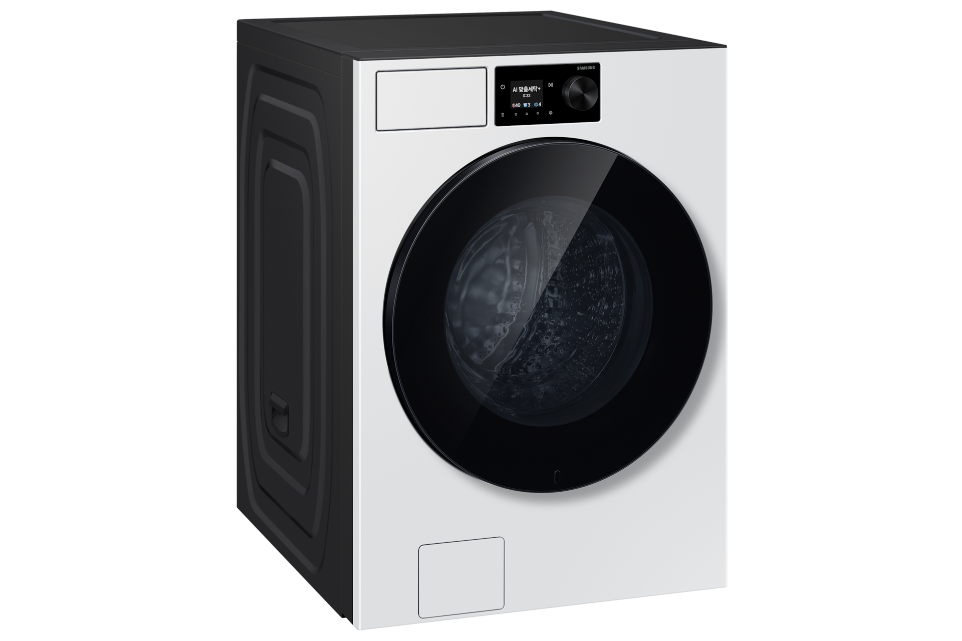 Bespoke AI 세탁기 21kg (71.1mm LCD) 화이트 좌측 30도